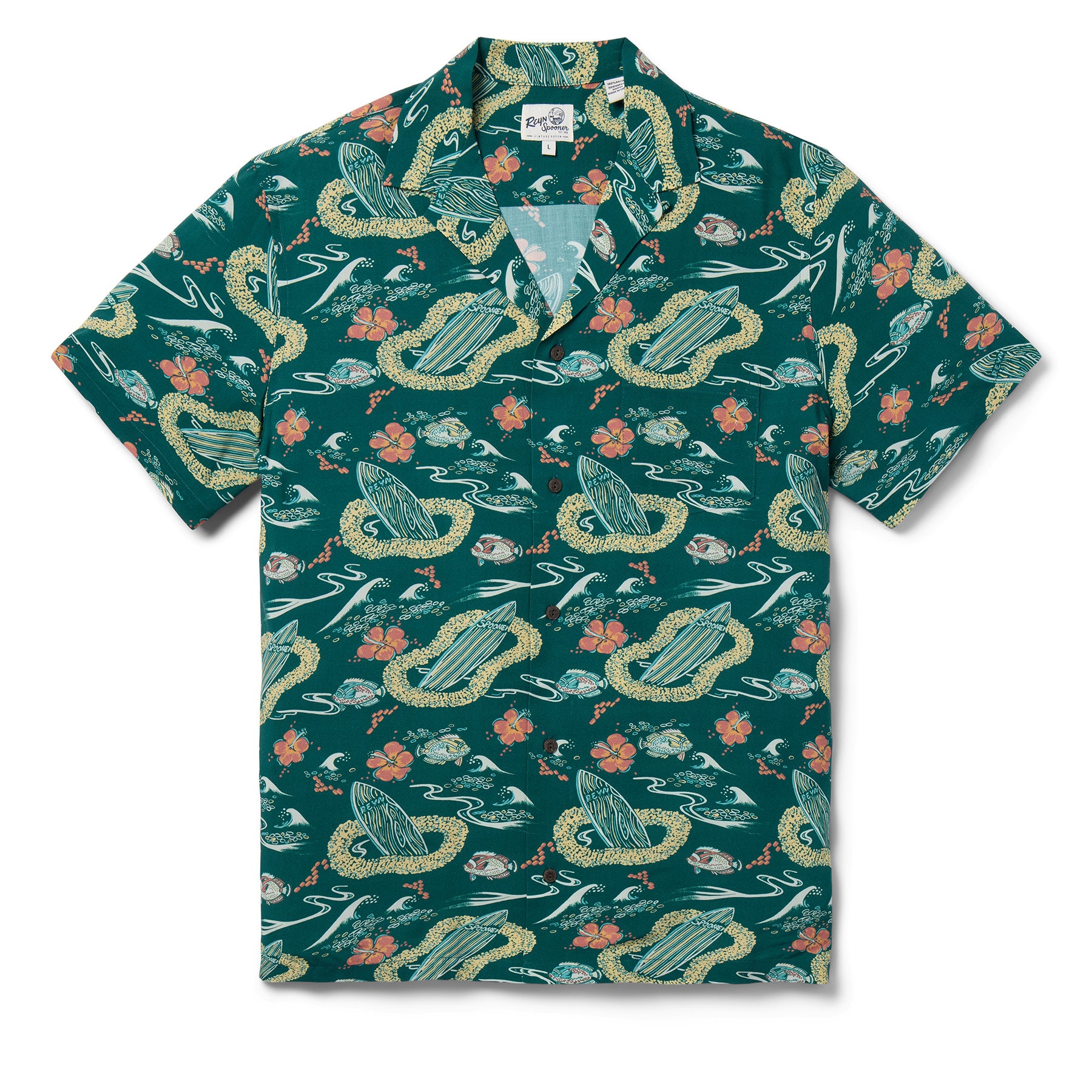 Reyn Spooner SURF CLUB CAMP SHIRT in FOREST