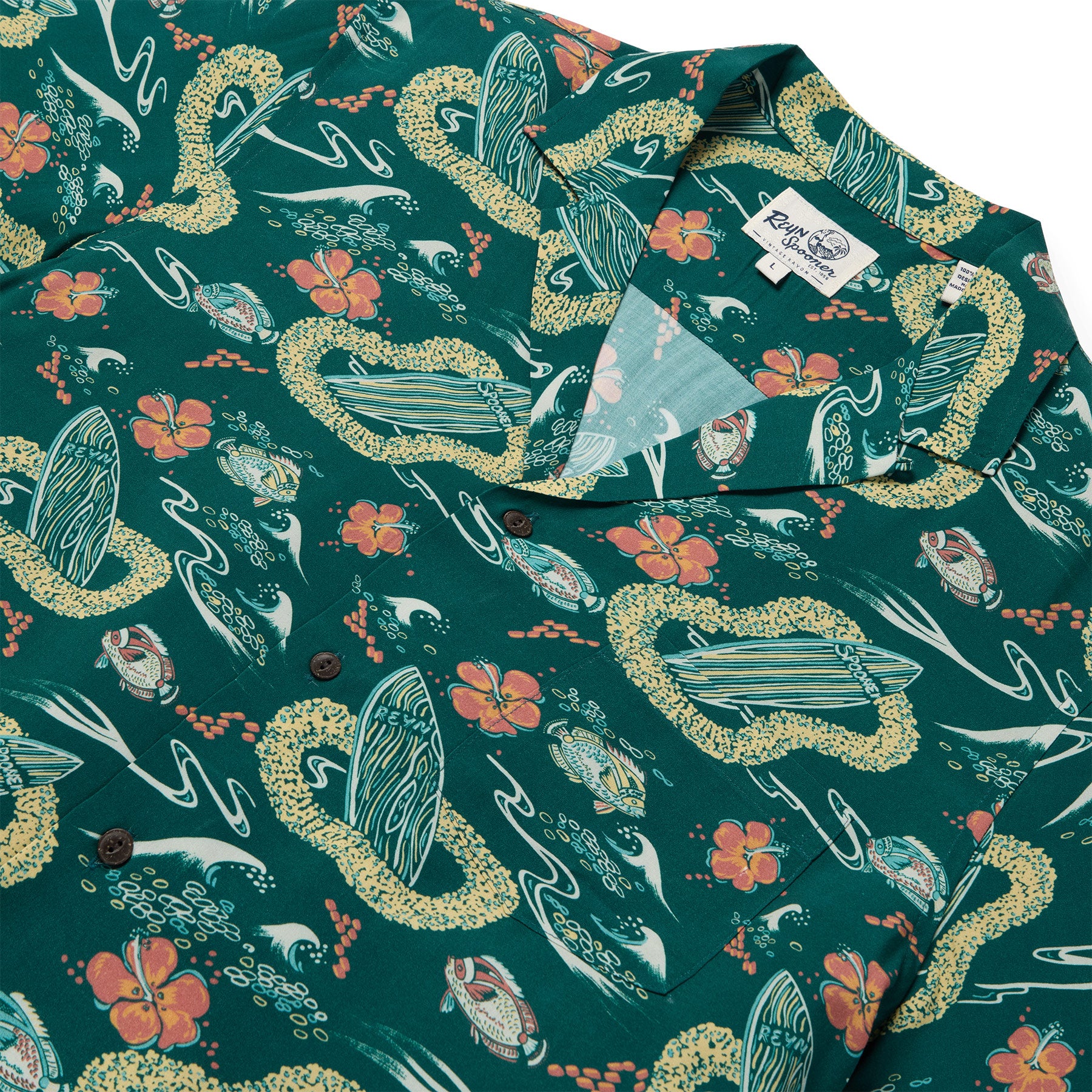Reyn Spooner SURF CLUB CAMP SHIRT in FOREST