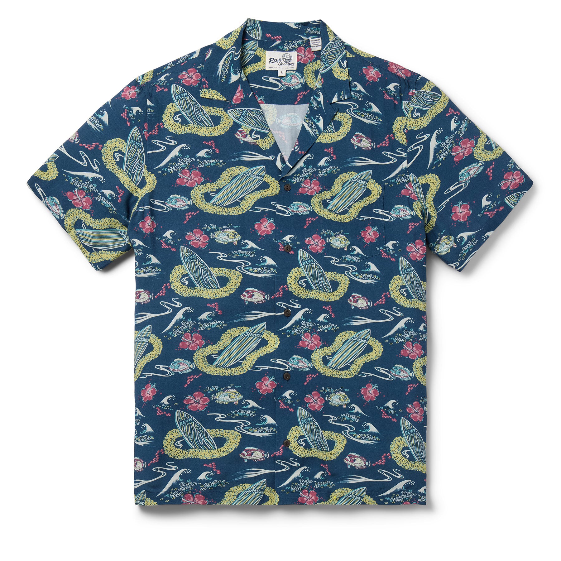 Reyn Spooner SURF CLUB CAMP SHIRT in NAVY