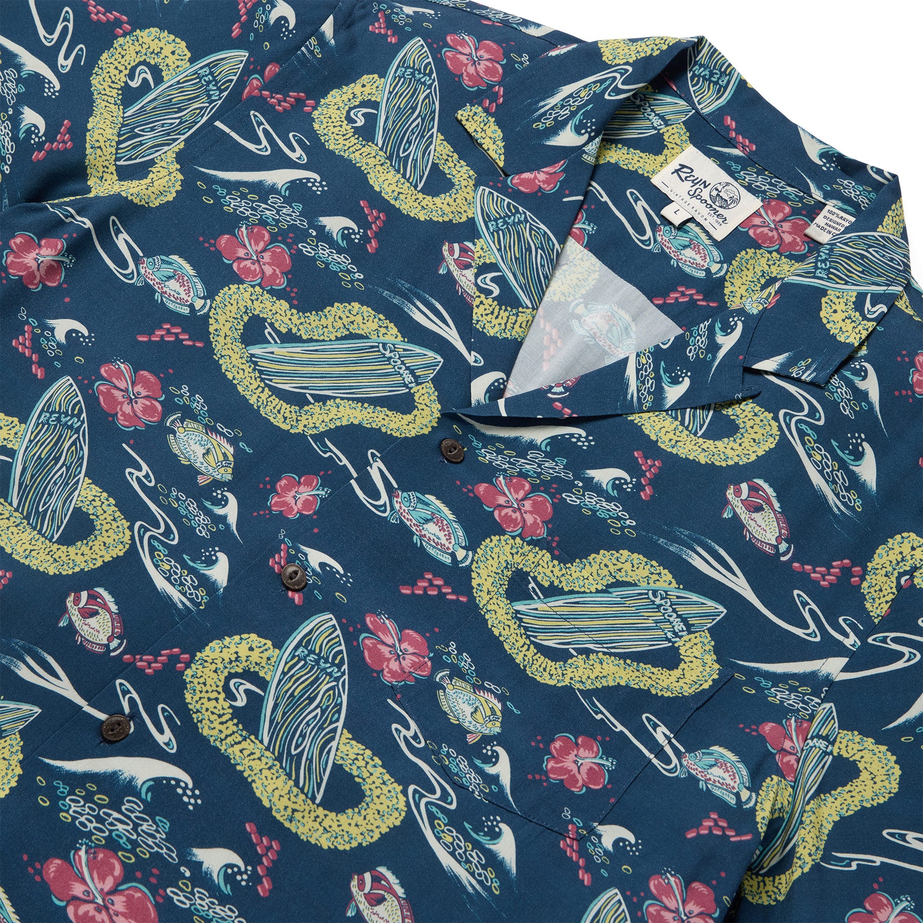 Reyn Spooner SURF CLUB CAMP SHIRT in NAVY