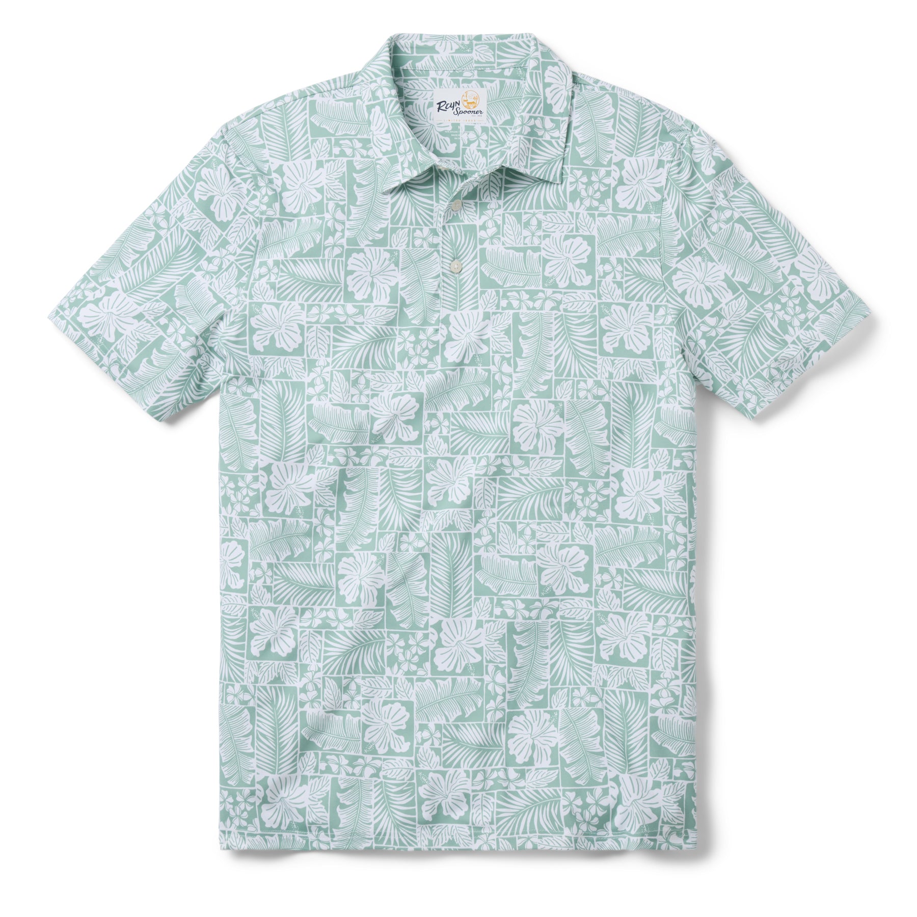 Reyn Spooner FLORAL FRAMES PERFORMANCE POLO in GREEN