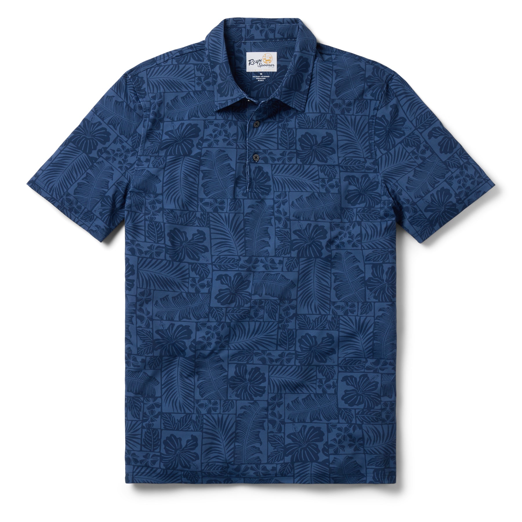 Reyn Spooner FLORAL FRAMES PERFORMANCE POLO in NAVY