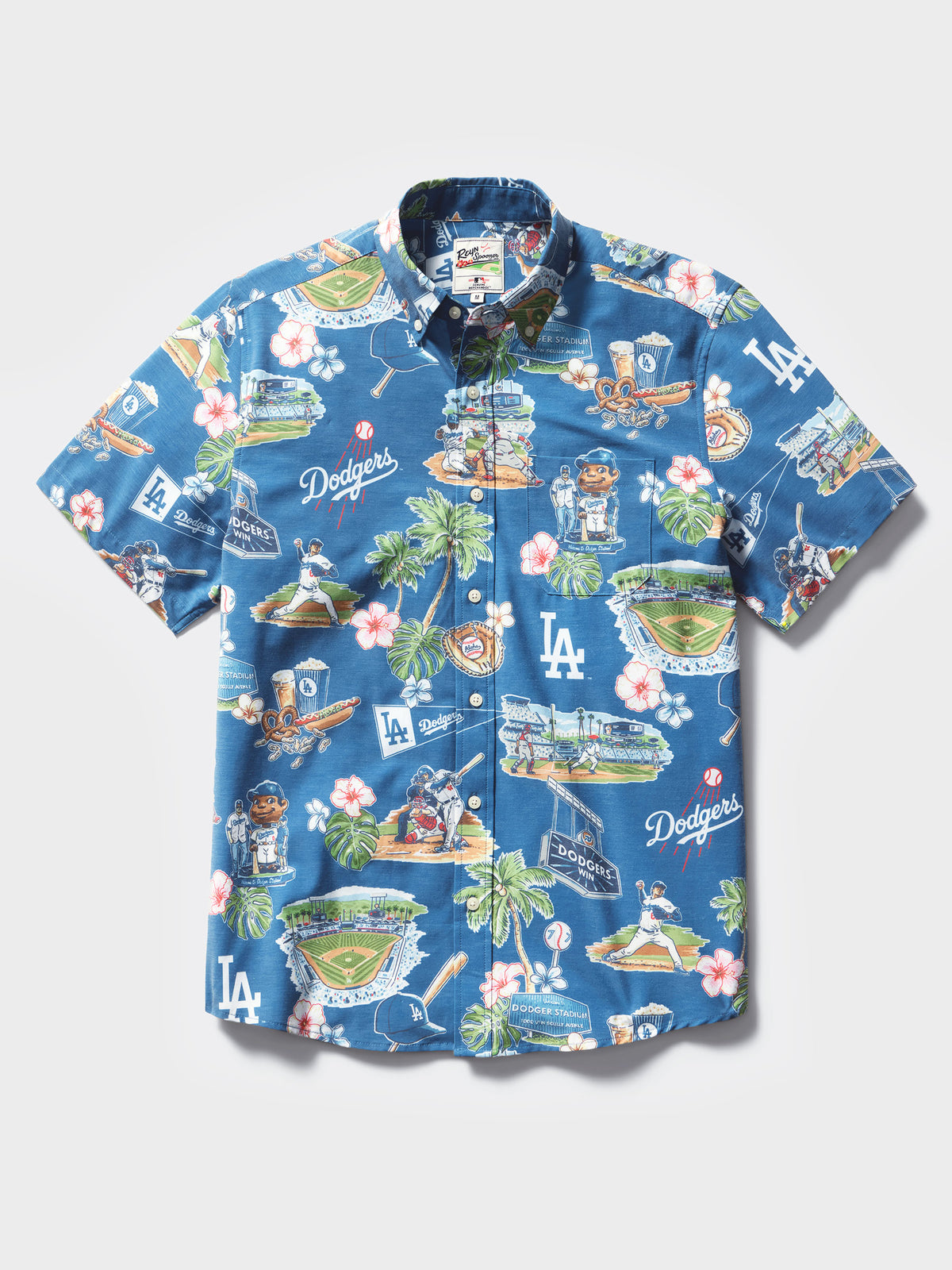 Men's Reyn Spooner Royal Los Angeles Dodgers Scenic Tri-Blend Performance Button-Up Top Size: 3XL