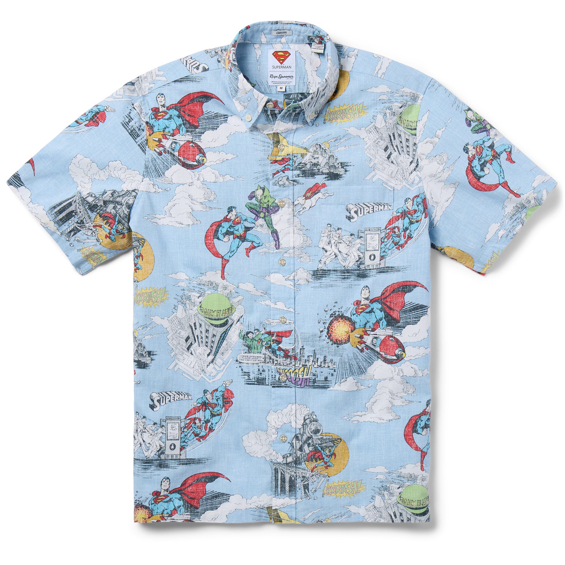 Reyn Spooner SUPERMAN BUTTON FRONT in BLUE