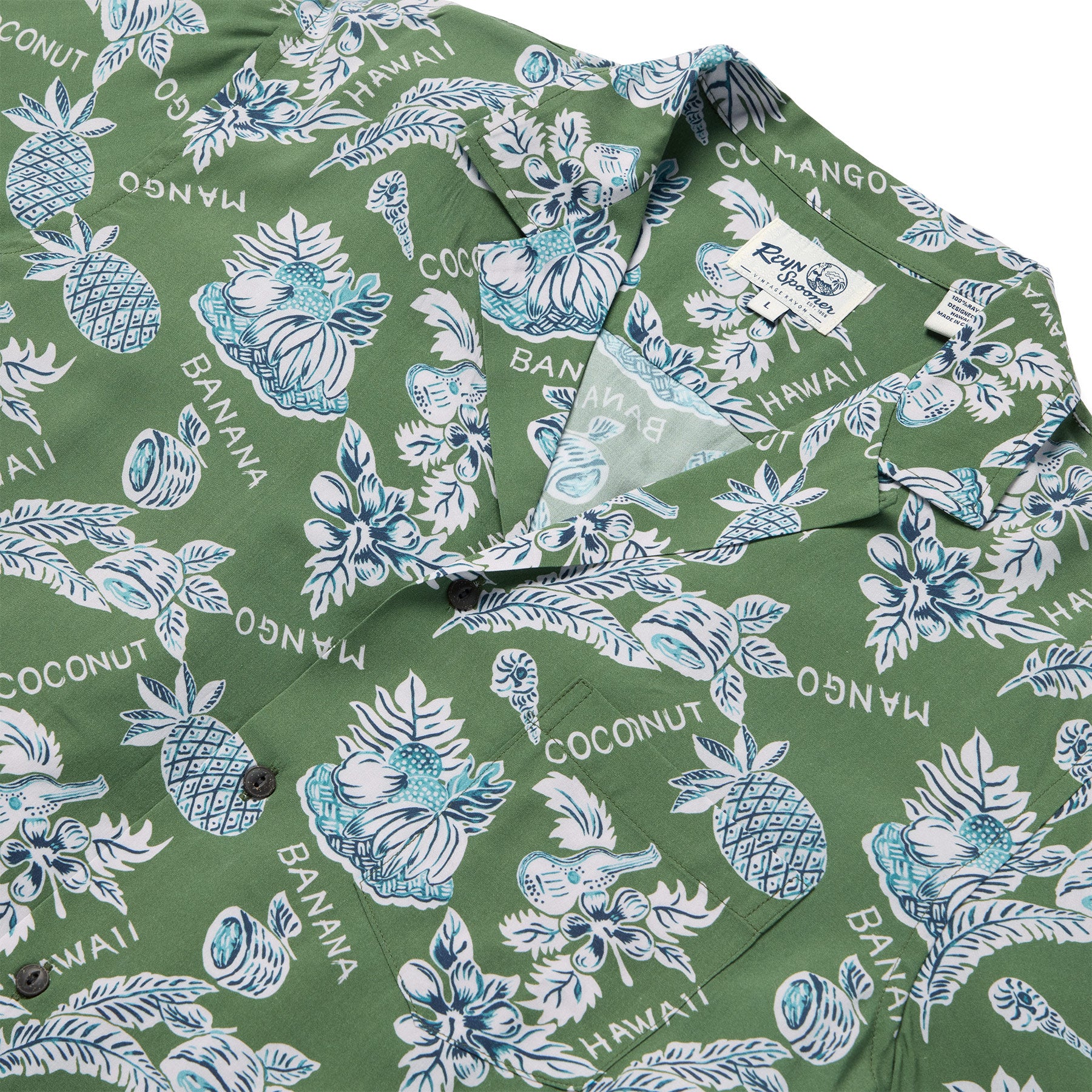 Reyn Spooner FRUITS OF THE ISLAND CAMP SHIRT in GREEN