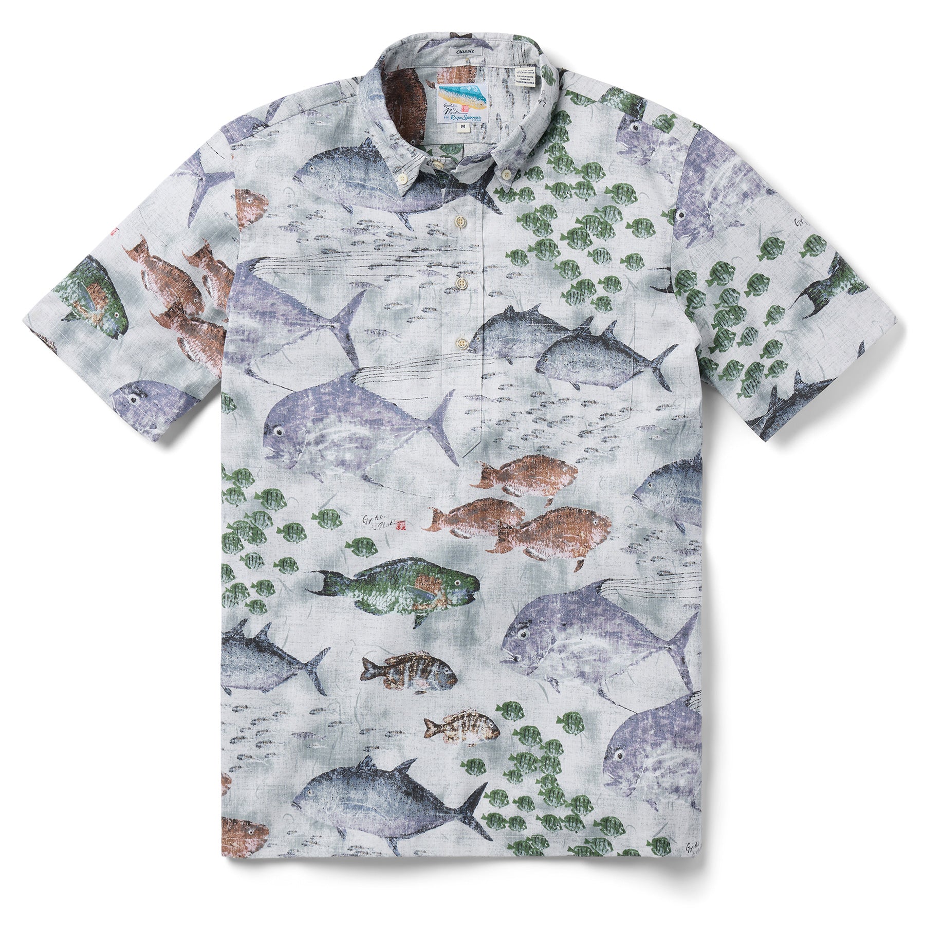 Reyn Spooner HANAUMA BAY BY NAOKI PULLOVER in LIGHT GREY