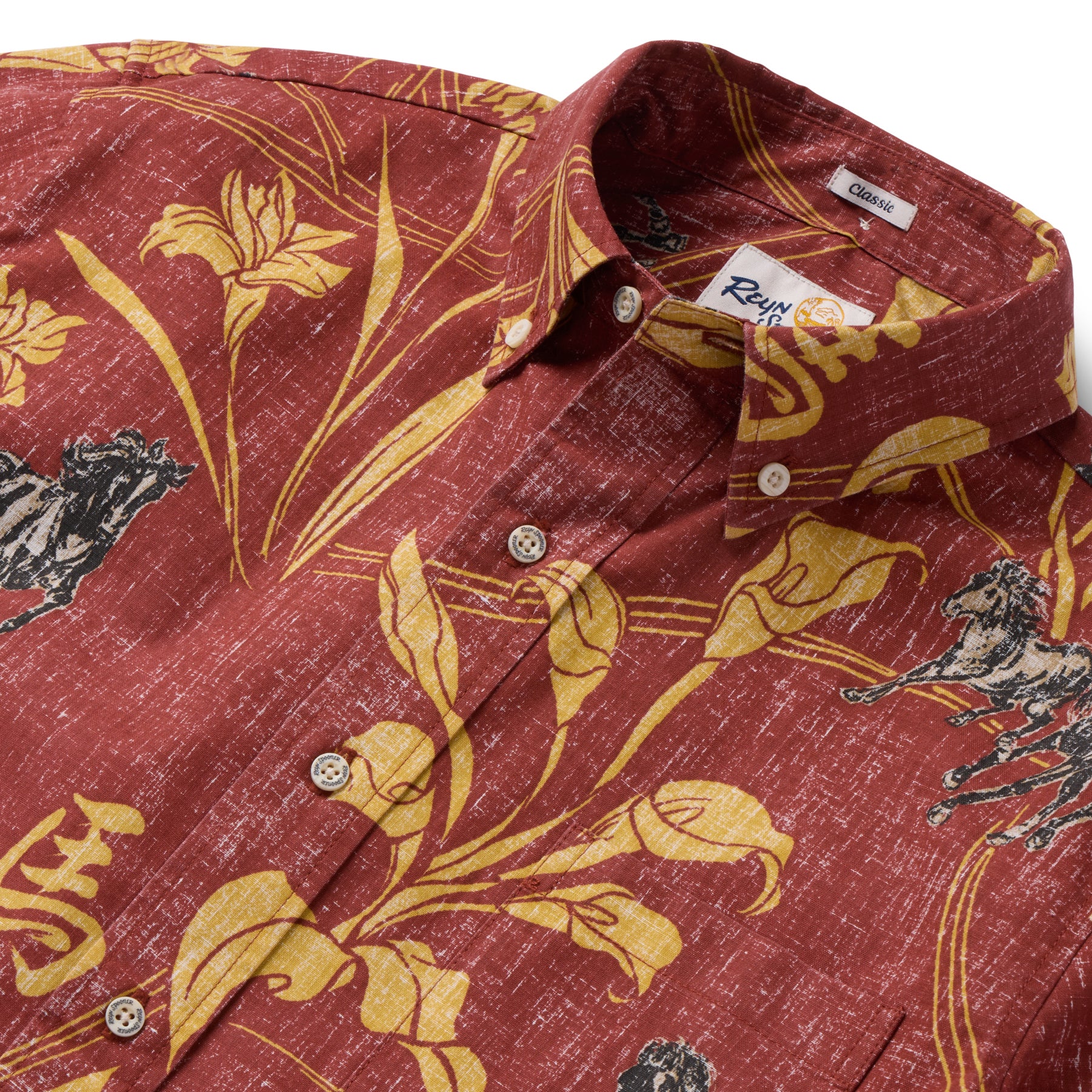 Reyn Spooner YEAR OF THE HORSE 2026 BUTTON FRONT in SPICE RED