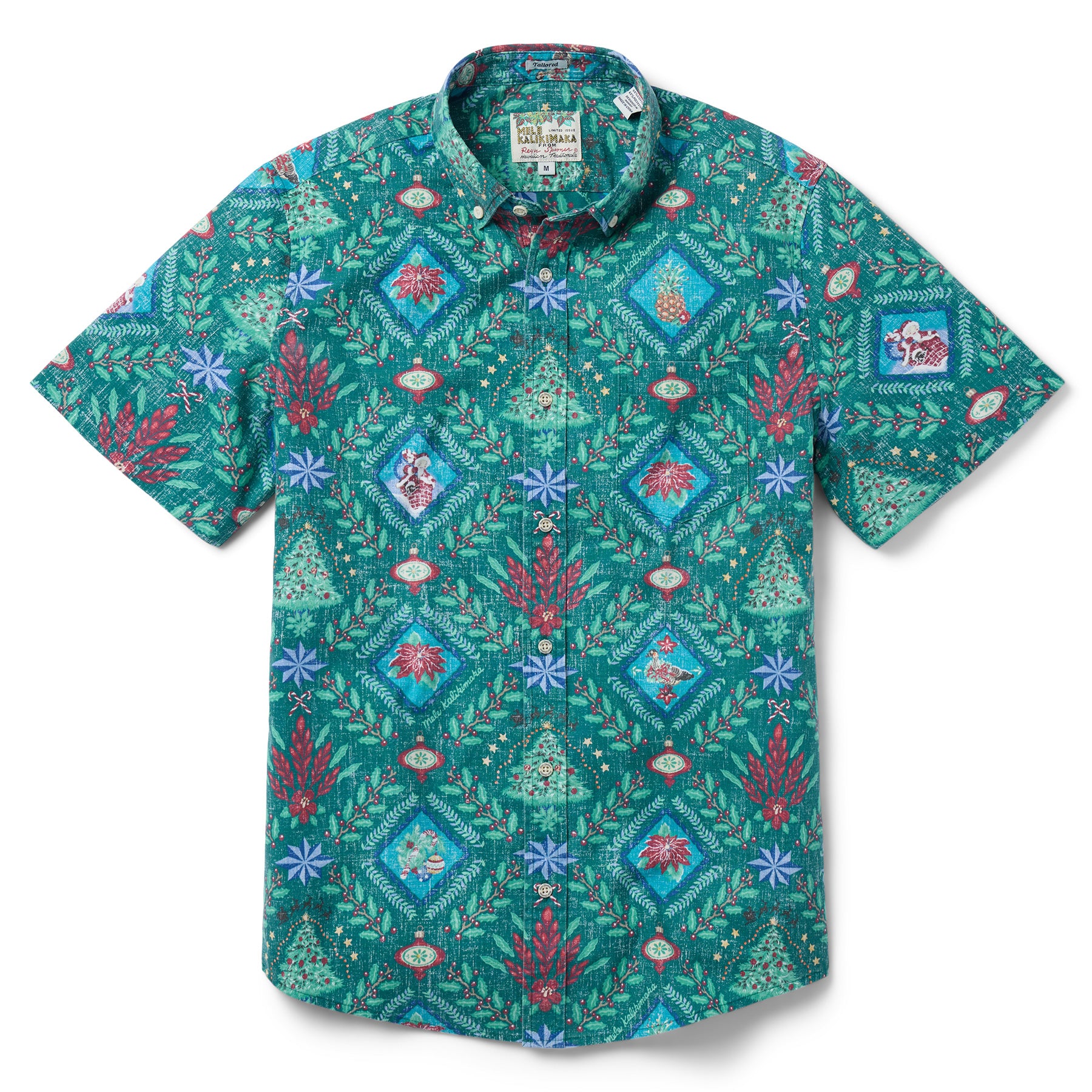 Reyn Spooner HAWAIIAN CHRISTMAS 2025 TAILORED in EVERGREEN