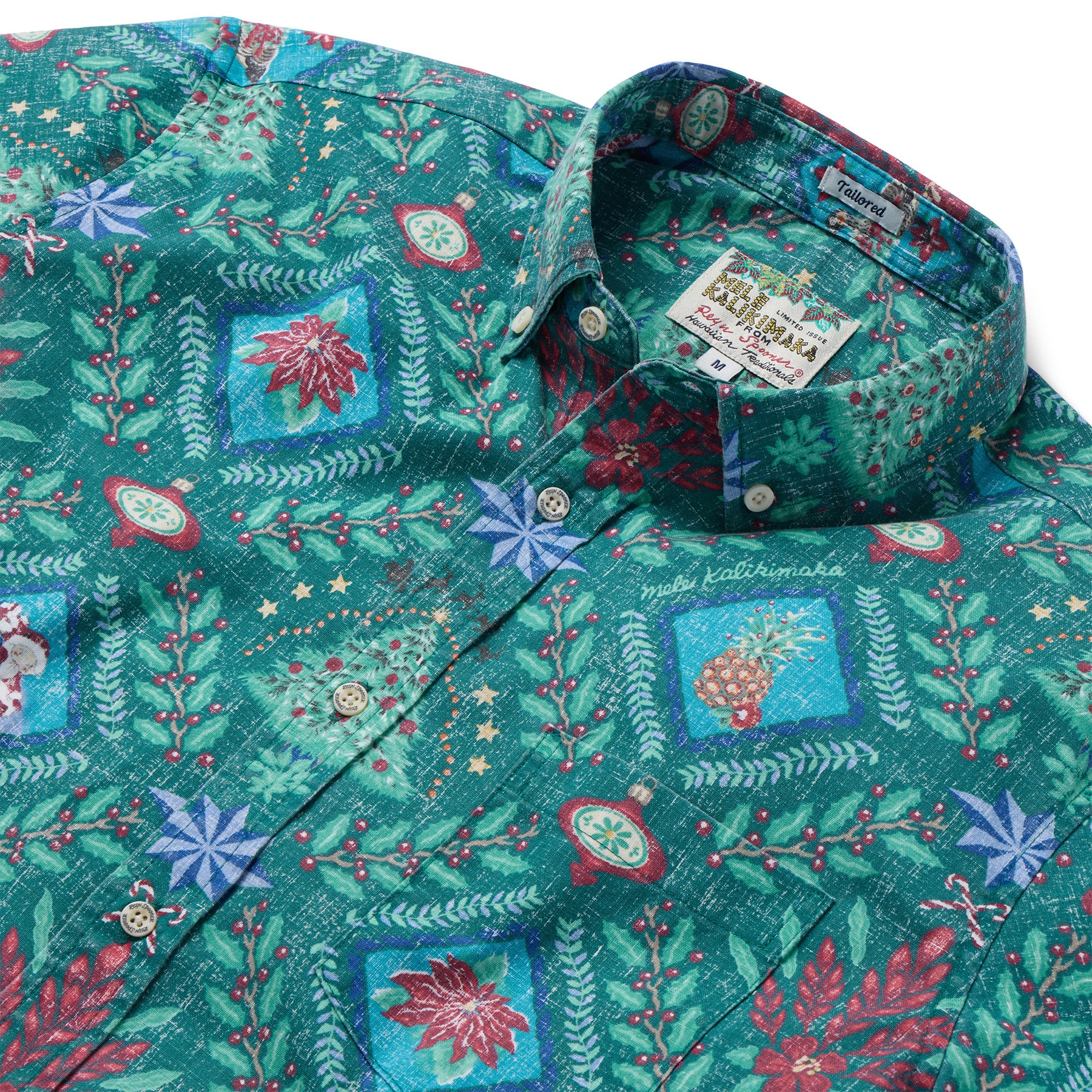 Reyn Spooner HAWAIIAN CHRISTMAS 2025 TAILORED in EVERGREEN