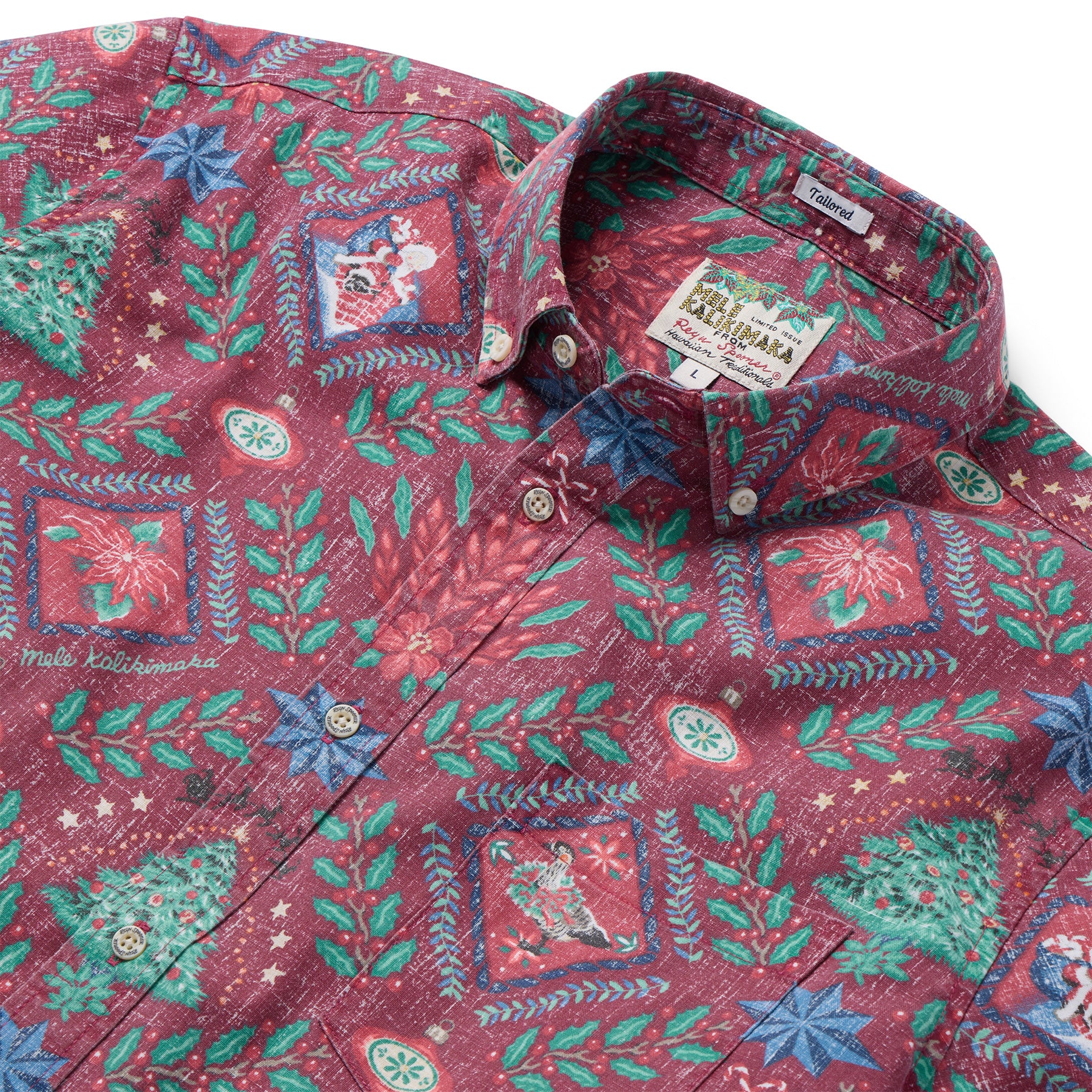 Reyn Spooner HAWAIIAN CHRISTMAS 2025 TAILORED in HOLIDAY RED
