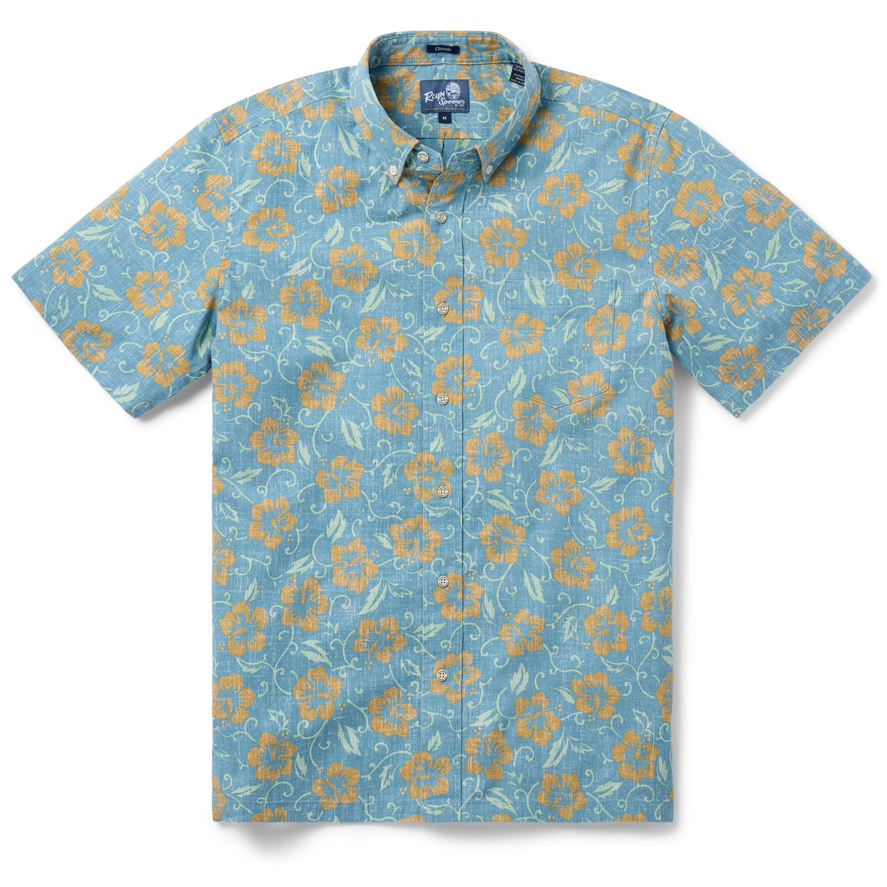Reyn Spooner MAKAPU'U BUTTON FRONT in SMOKE BLUE