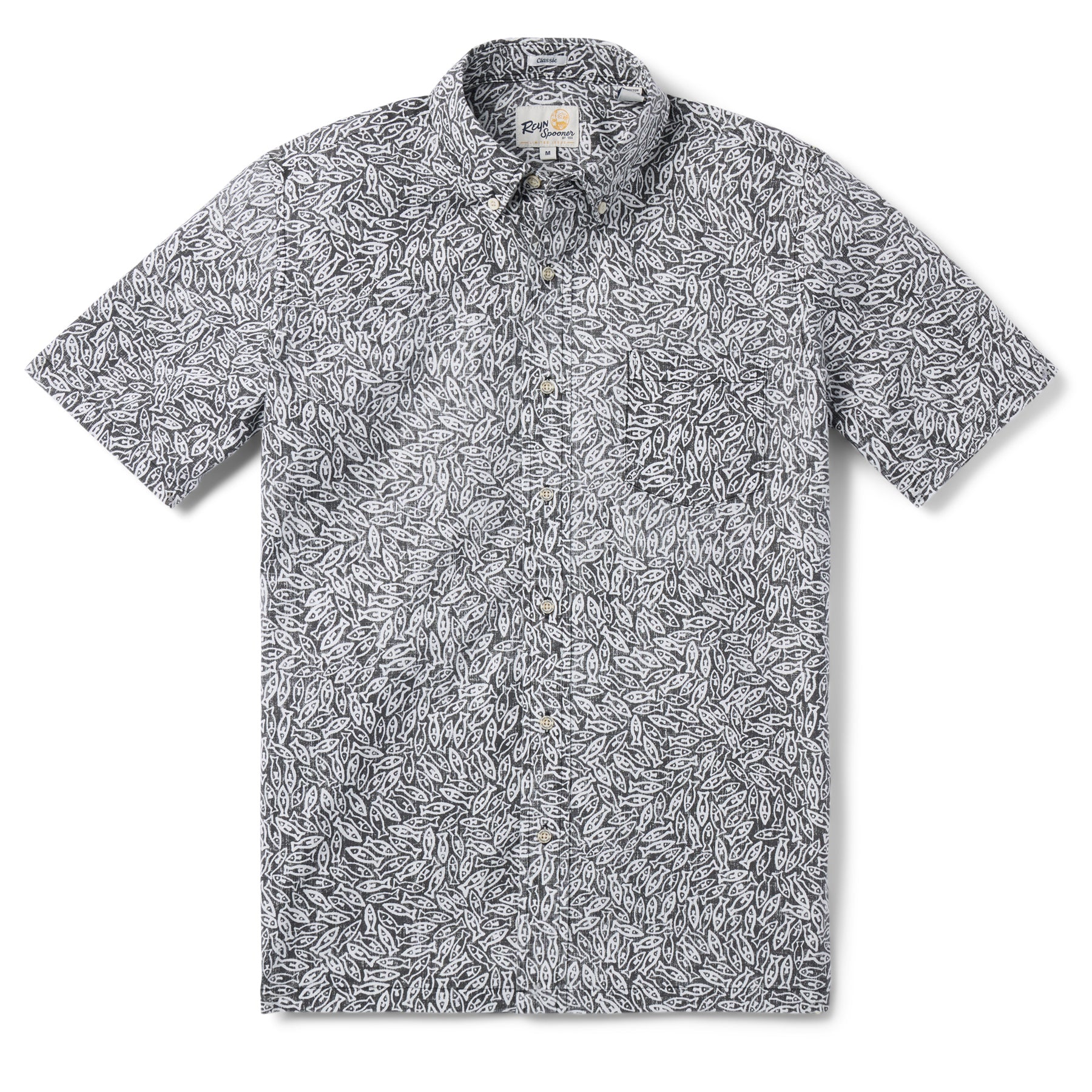 Reyn Spooner SCHOOL DAY BUTTON FRONT in BLACK