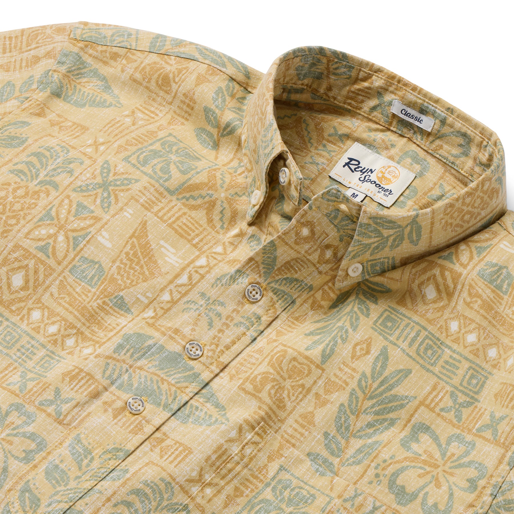 Reyn Spooner TAHITIAN TAPA PULLOVER in DUSTY YELLOW