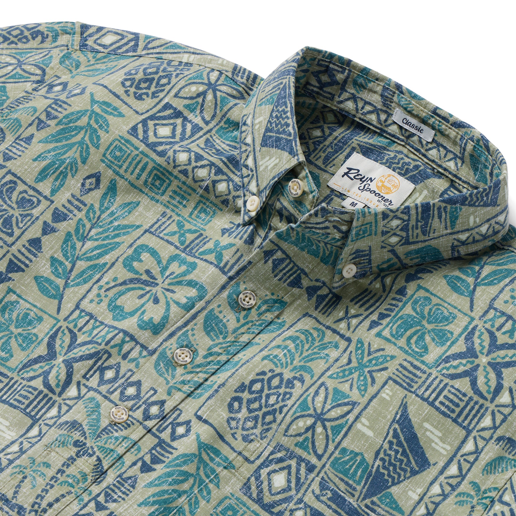 Reyn Spooner TAHITIAN TAPA PULLOVER in OLIVE