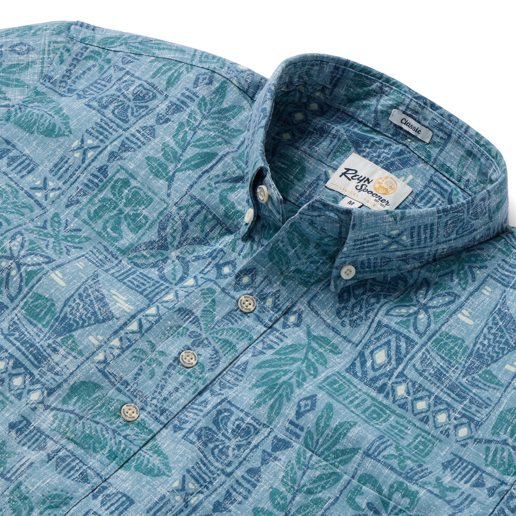 Reyn Spooner TAHITIAN TAPA PULLOVER in SURF BLUE