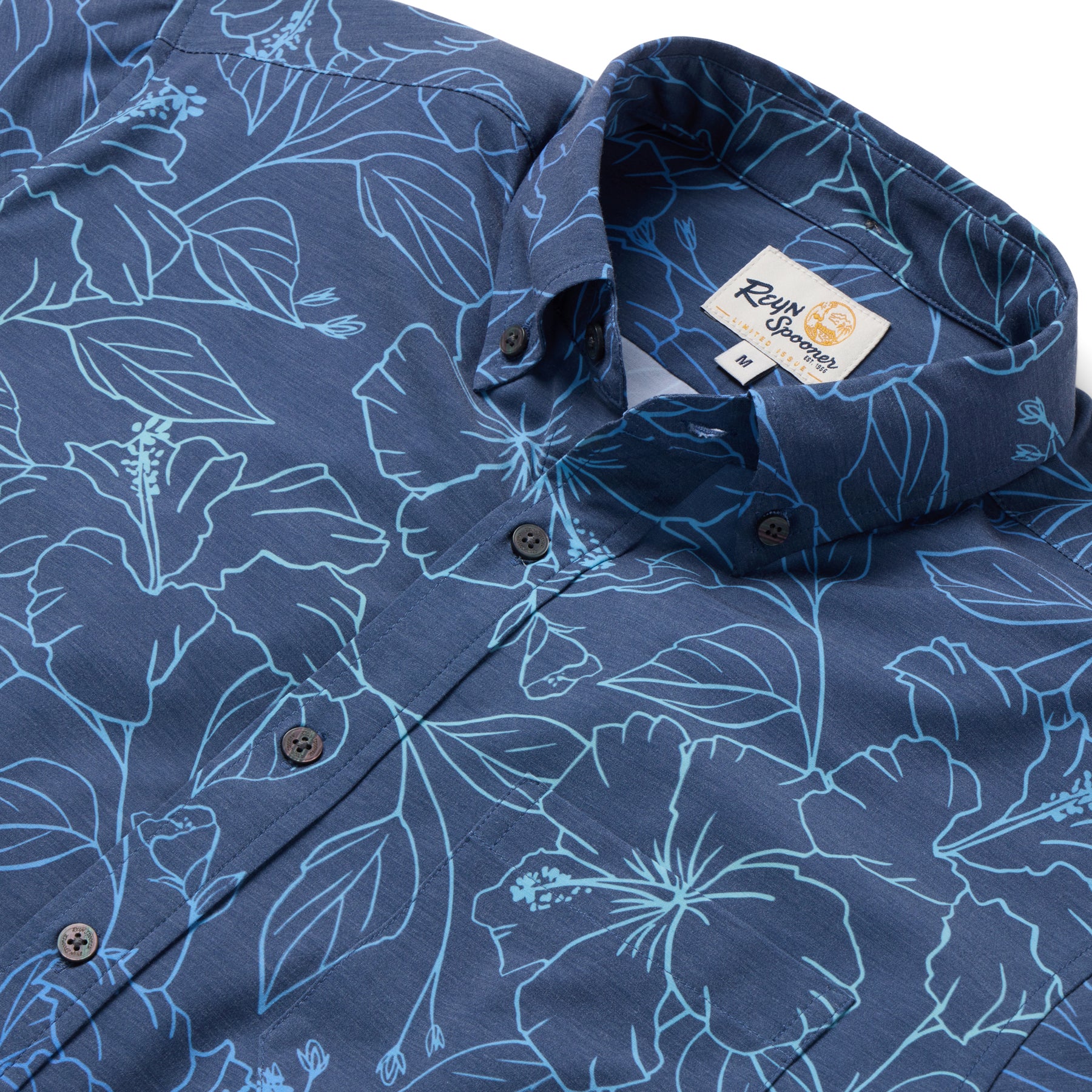 Reyn Spooner BIG BLOOMS PERFORMANCE BUTTON FRONT in NAVY