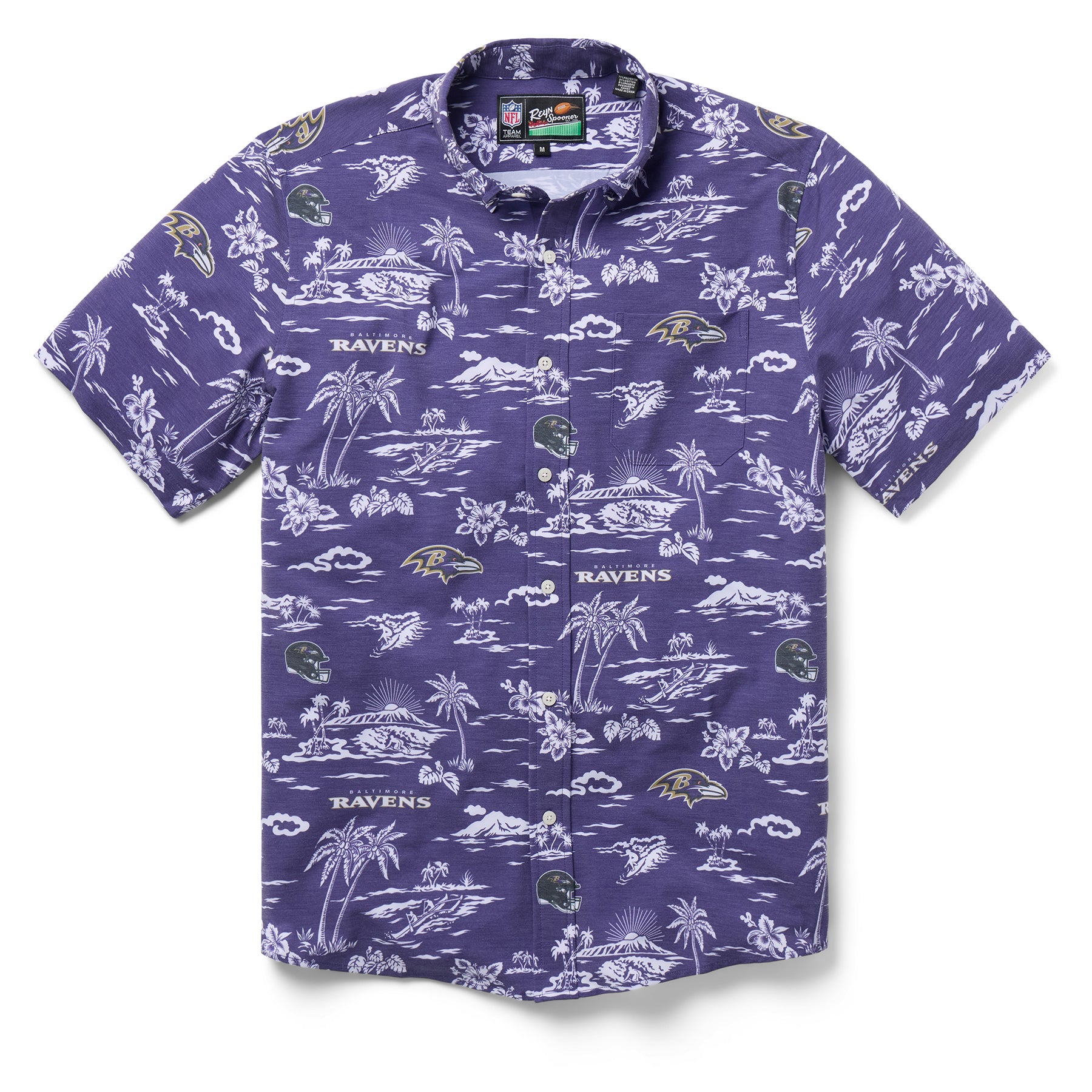 Reyn Spooner NFL® BALTIMORE RAVENS GAME DAY PERFORMANCE BUTTON FRONT in PURPLE