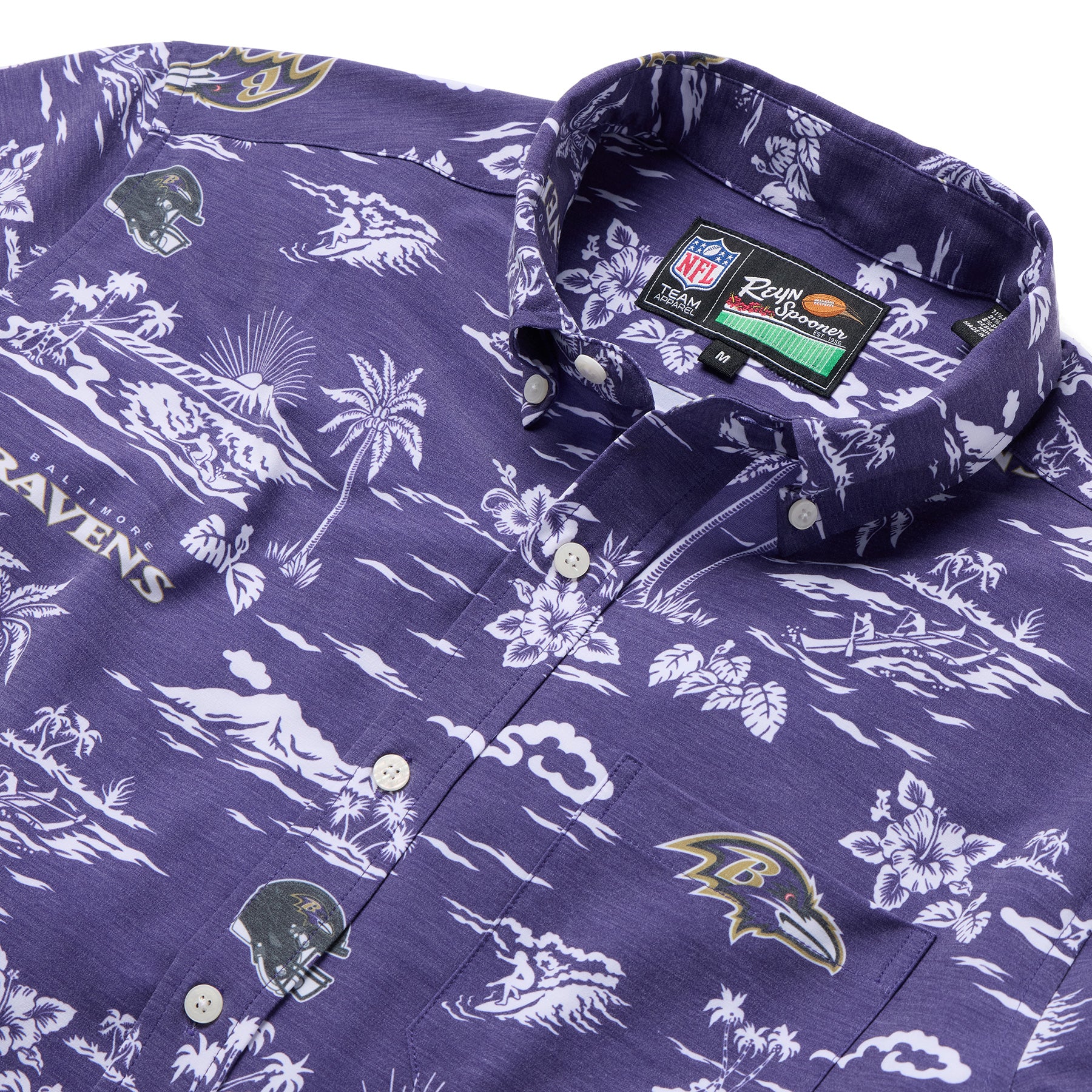 Reyn Spooner NFL® BALTIMORE RAVENS GAME DAY PERFORMANCE BUTTON FRONT in PURPLE