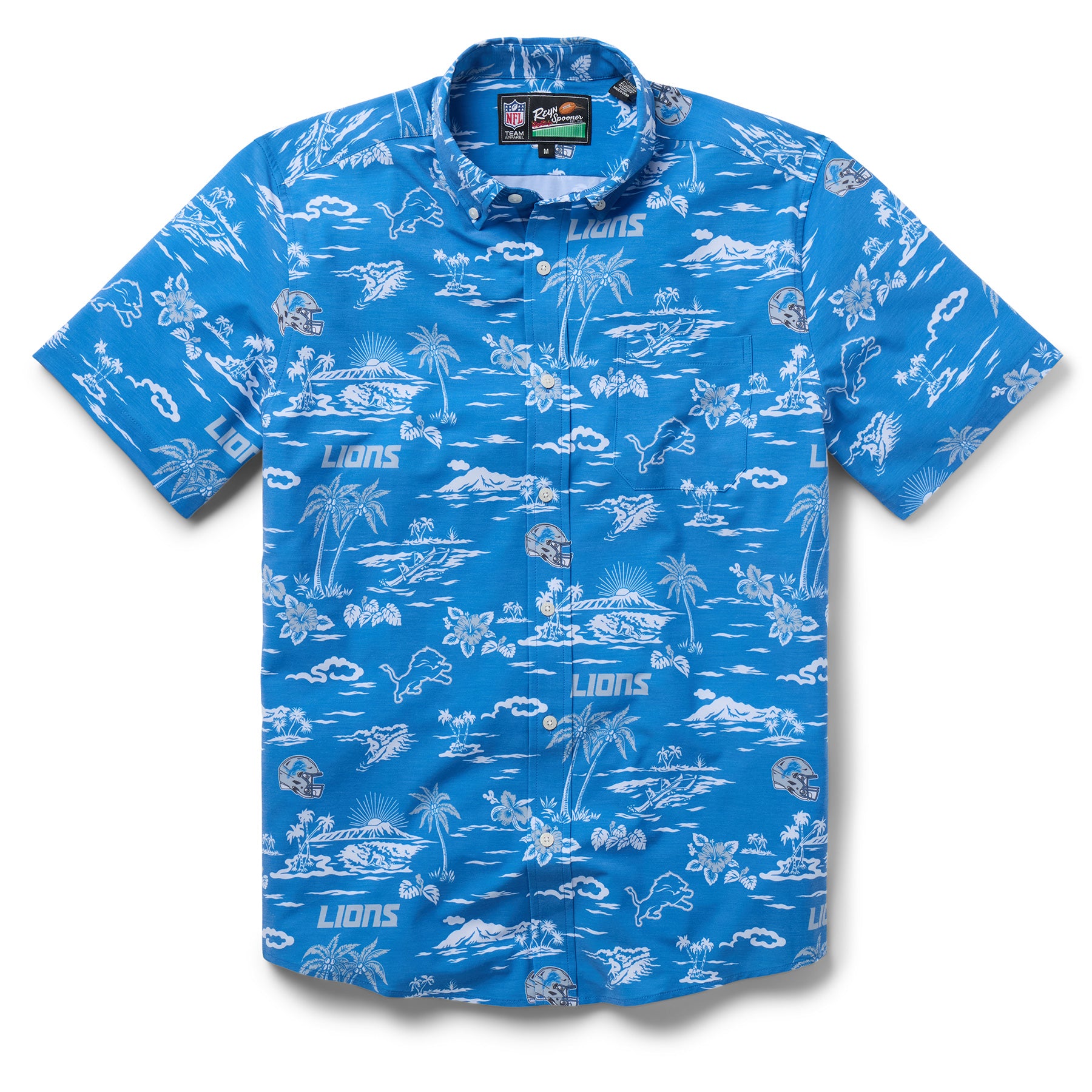 Reyn Spooner NFL® DETROIT LIONS GAME DAY PERFORMANCE BUTTON FRONT in BLUE