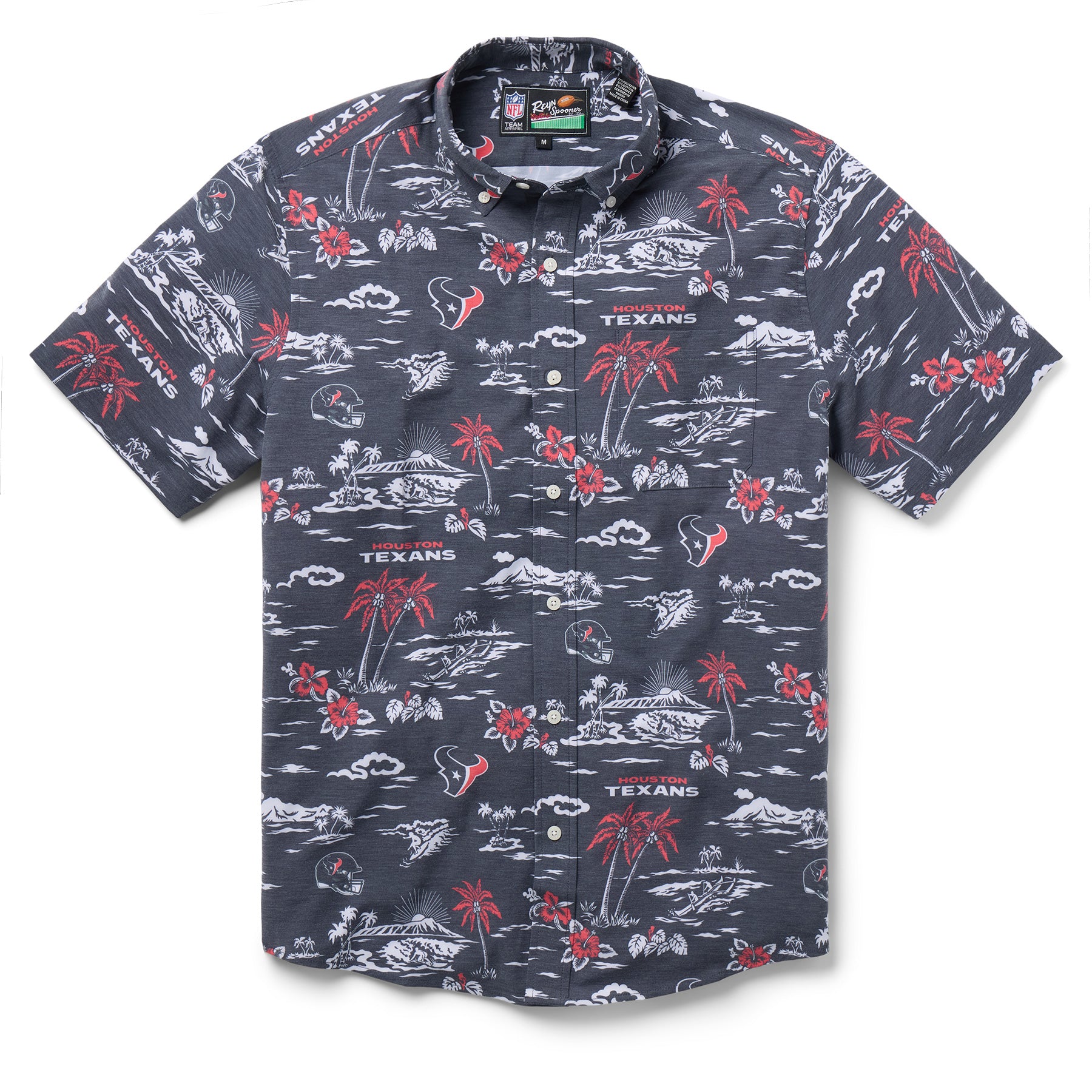 Reyn Spooner NFL® HOUSTON TEXANS GAME DAY PERFORMANCE BUTTON FRONT in DARK NAVY