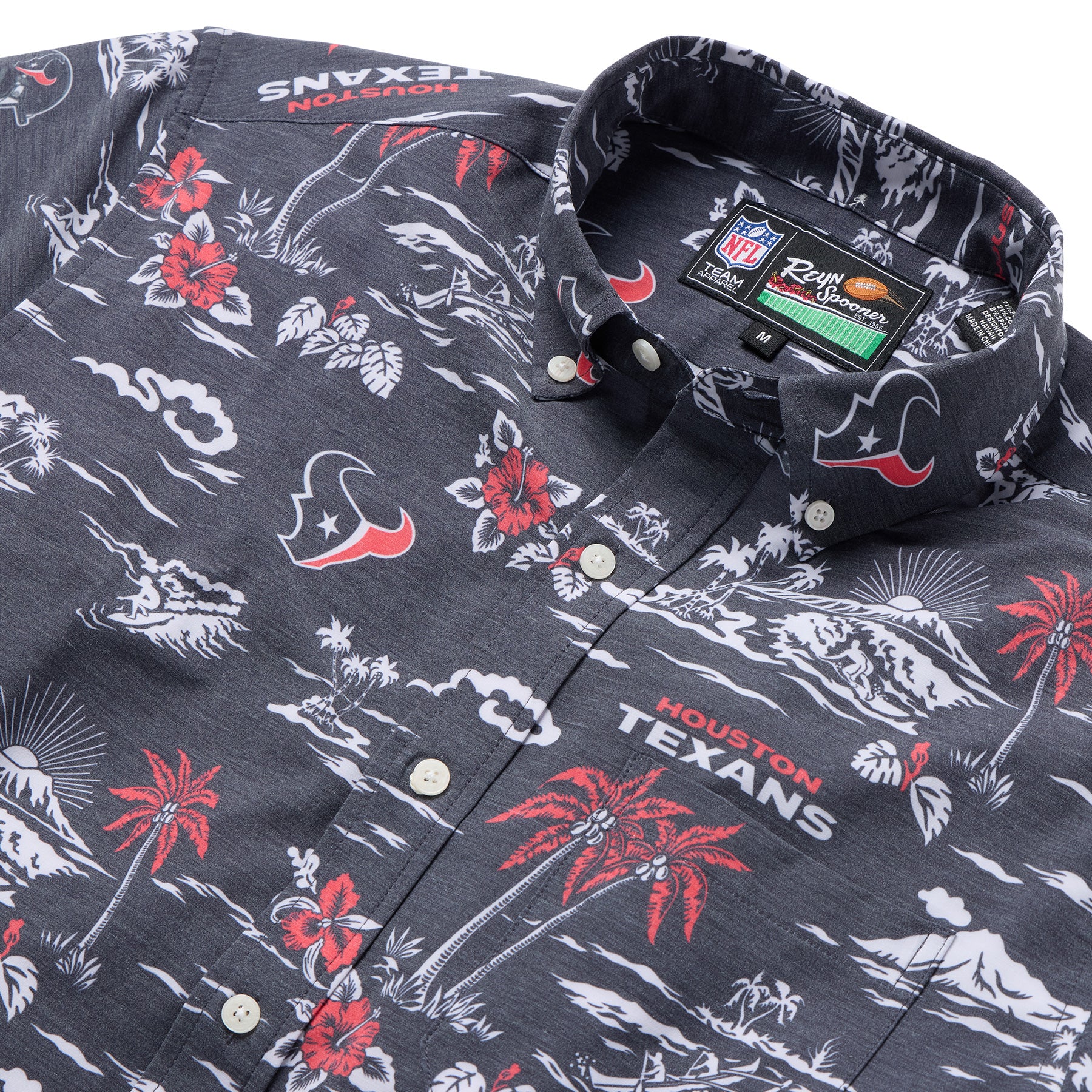 Reyn Spooner NFL® HOUSTON TEXANS GAME DAY PERFORMANCE BUTTON FRONT in DARK NAVY