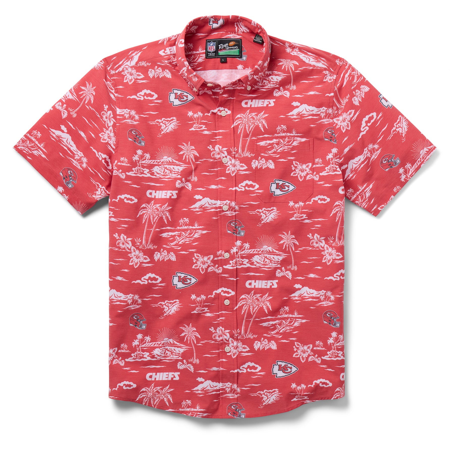 Reyn Spooner NFL® KANSAS CITY CHIEFS GAME DAY PERFORMANCE BUTTON FRONT in RED