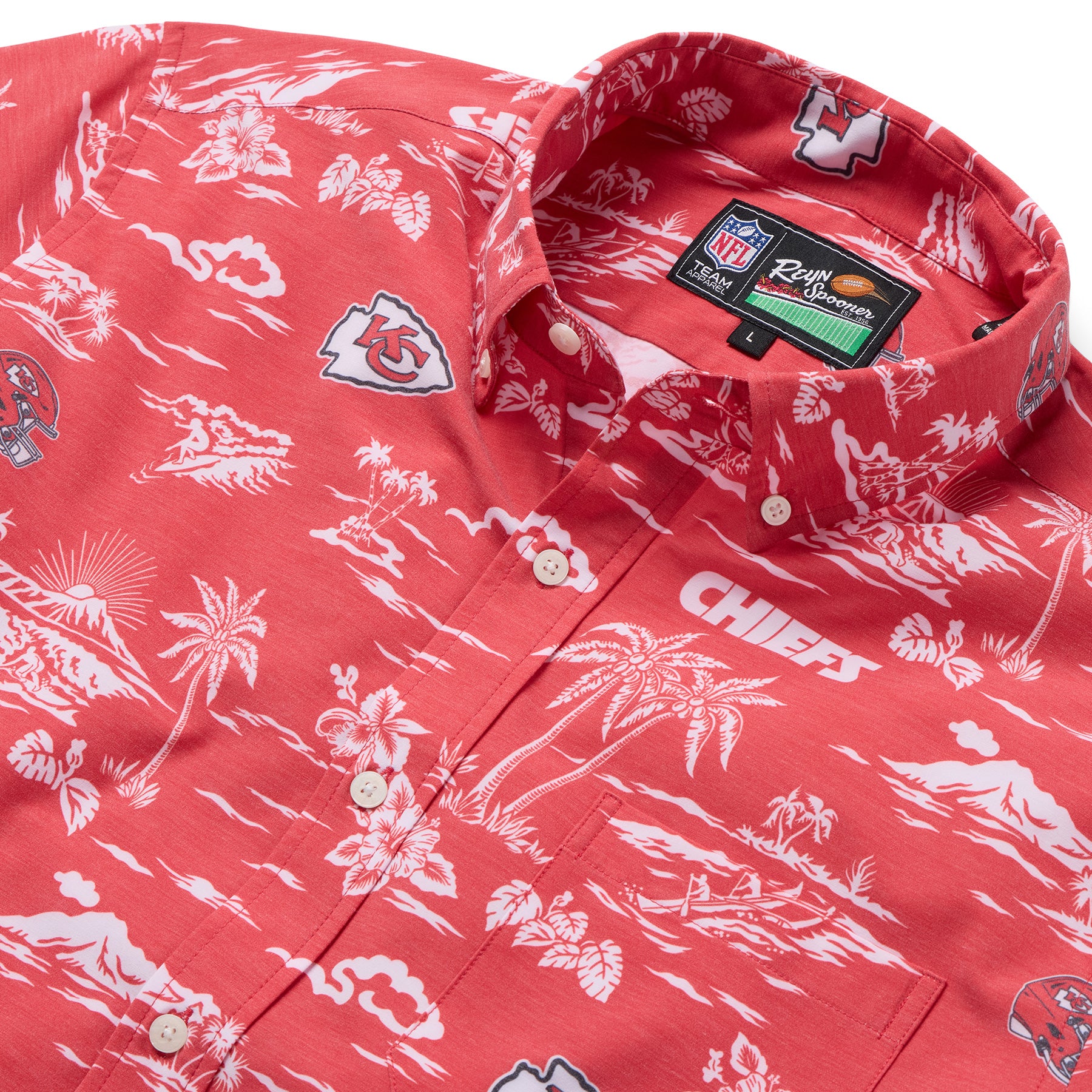 Reyn Spooner NFL® KANSAS CITY CHIEFS GAME DAY PERFORMANCE BUTTON FRONT in RED