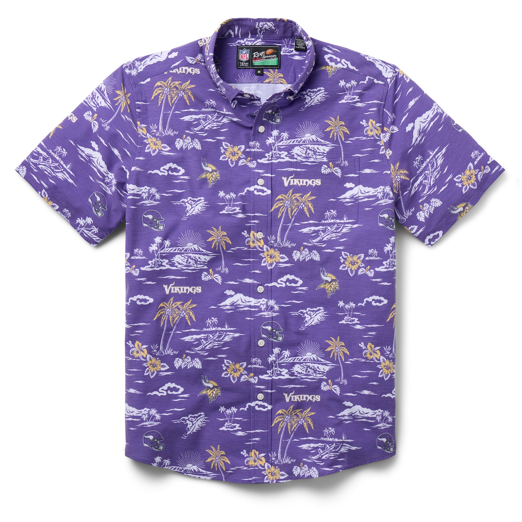 Reyn Spooner NFL® MINNESOTA VIKINGS GAME DAY PERFORMANCE BUTTON FRONT in PURPLE