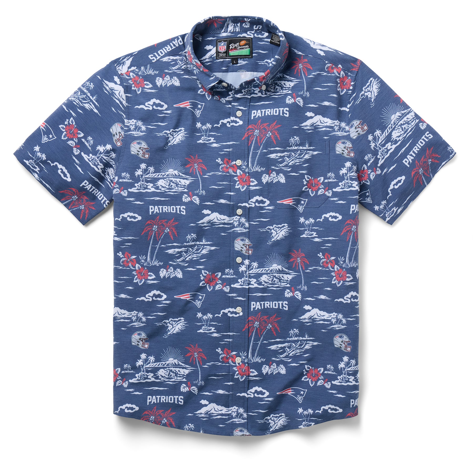 Reyn Spooner NFL® NEW ENGLAND PATRIOTS GAME DAY PERFORMANCE BUTTON FRONT in NAVY