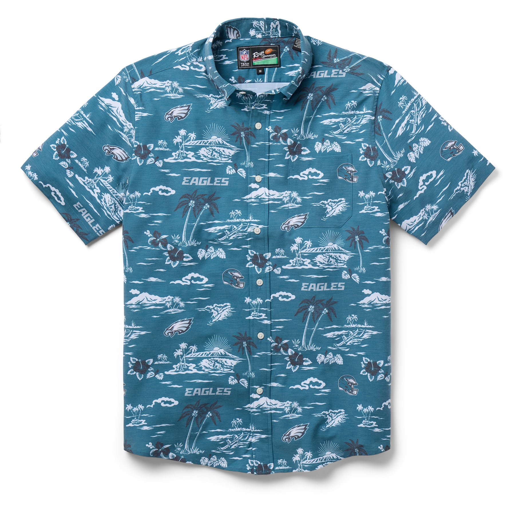 Reyn Spooner NFL® PHILADELPHIA EAGLES GAME DAY PERFORMANCE BUTTON FRONT in MIDNIGHT GREEN