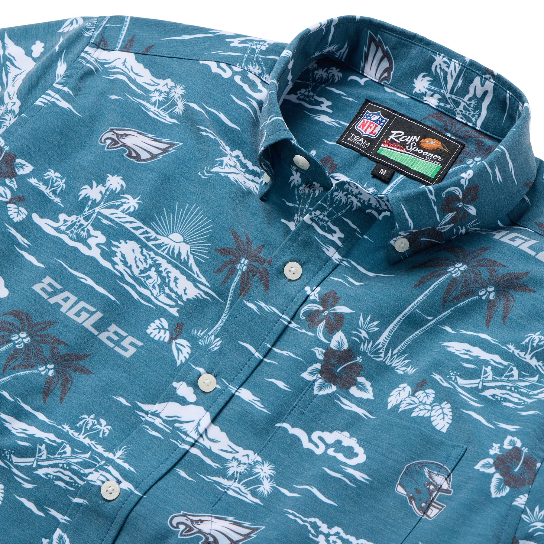 Reyn Spooner NFL® PHILADELPHIA EAGLES GAME DAY PERFORMANCE BUTTON FRONT in MIDNIGHT GREEN