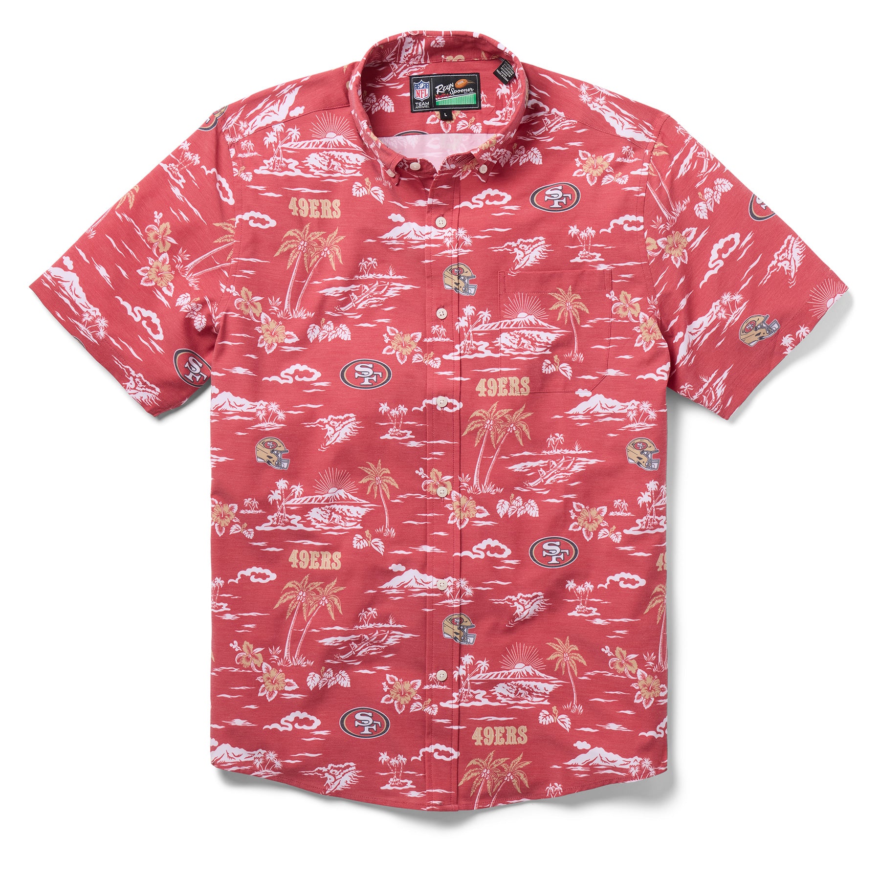 Reyn Spooner NFL® SAN FRANCISCO 49ERS GAME DAY PERFORMANCE BUTTON FRONT in RED