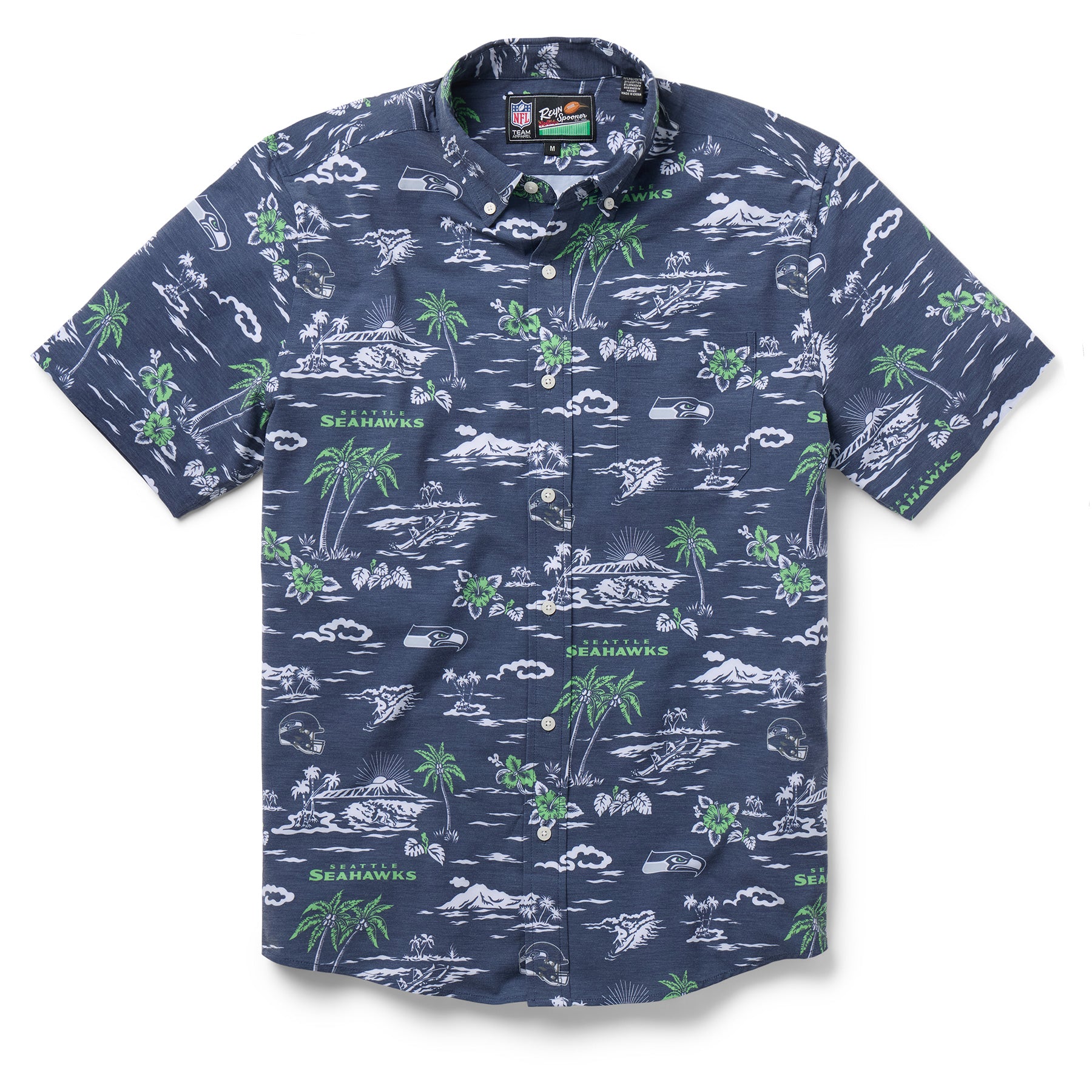 Reyn Spooner NFL® SEATTLE SEAHAWKS GAME DAY PERFORMANCE BUTTON FRONT in NAVY