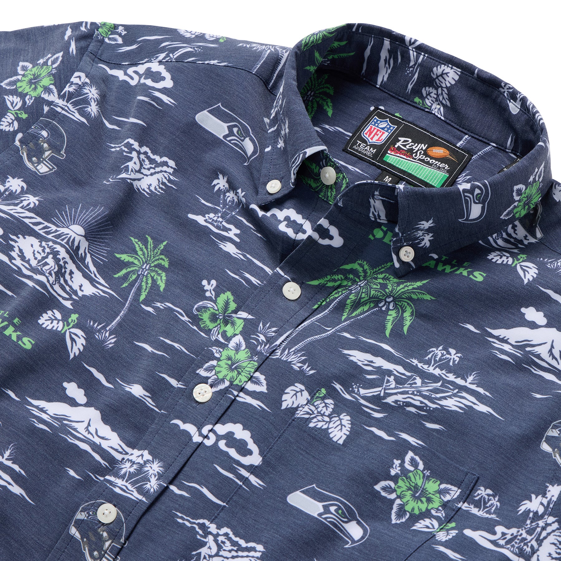 Reyn Spooner NFL® SEATTLE SEAHAWKS GAME DAY PERFORMANCE BUTTON FRONT in NAVY