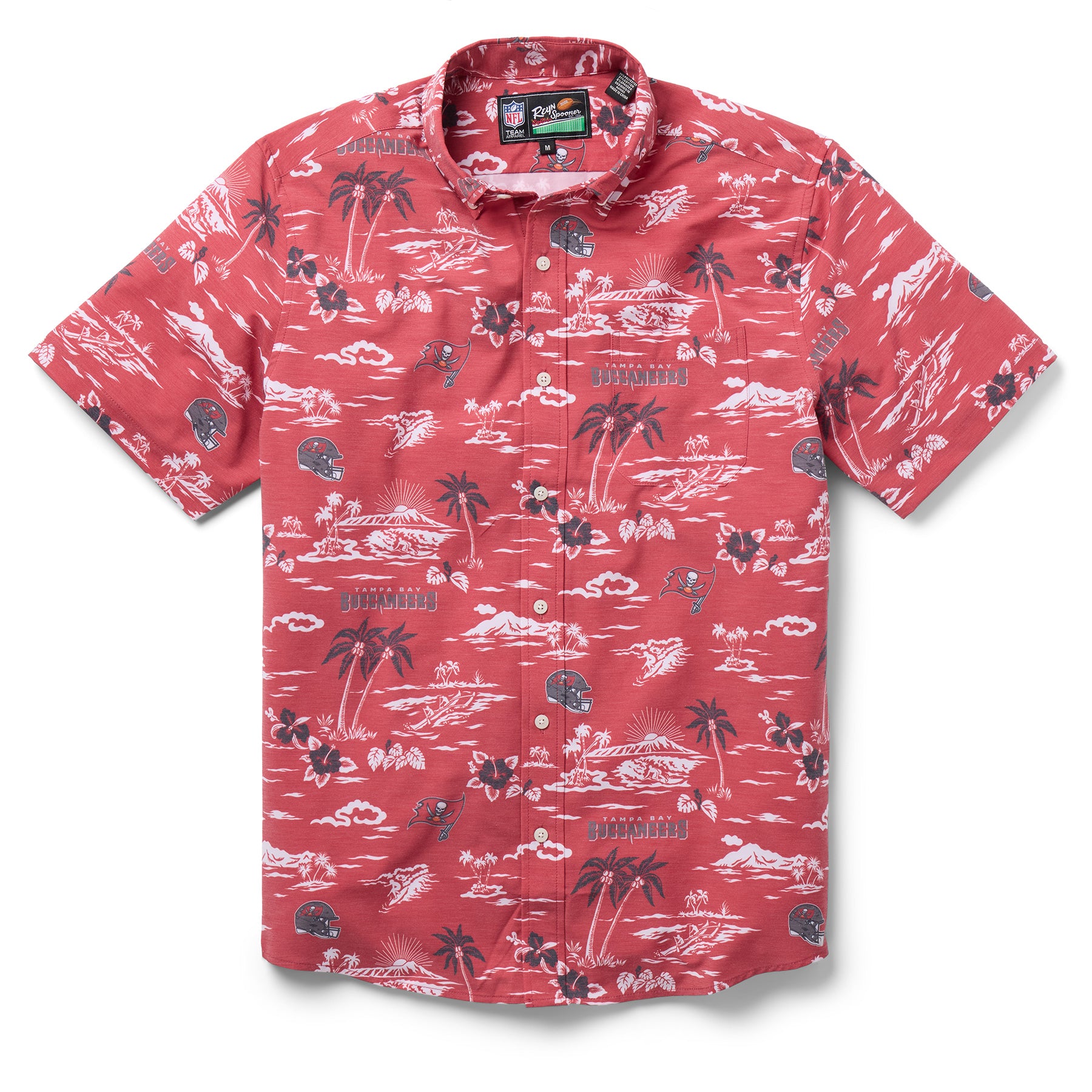 Reyn Spooner NFL® TAMPA BAY BUCCANEERS GAME DAY PERFORMANCE BUTTON FRONT in RED