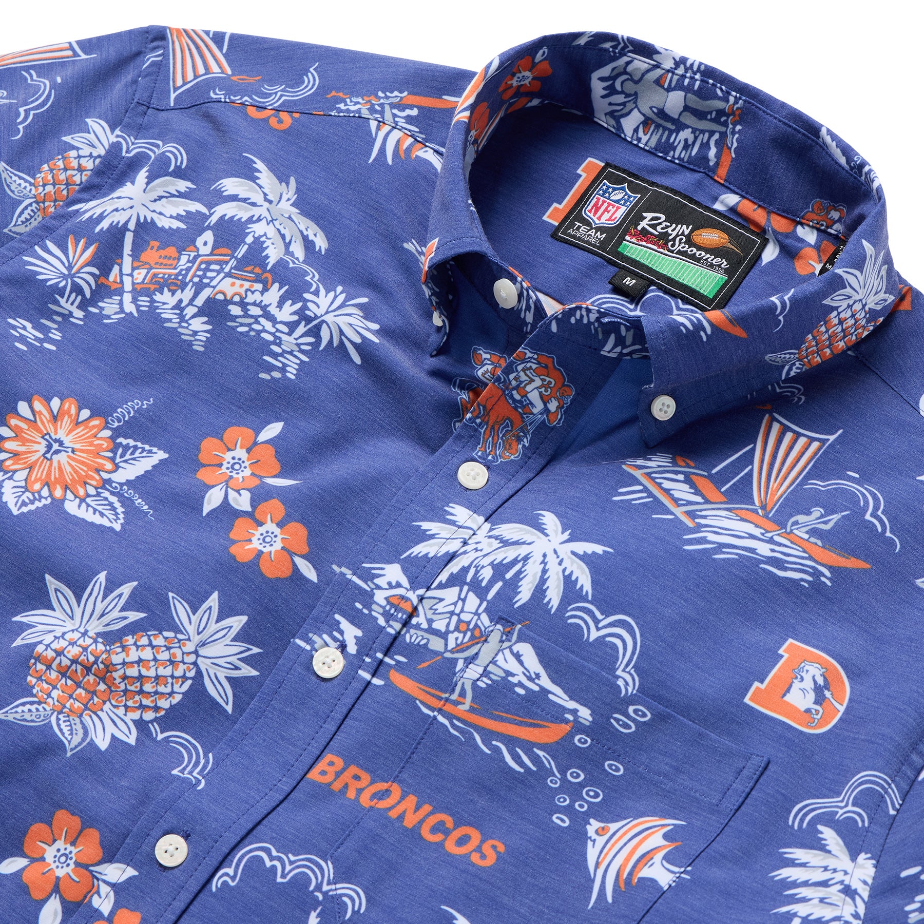 Reyn Spooner NFL® DENVER BRONCOS THROWBACK PERFORMANCE BUTTON FRONT in BLUE