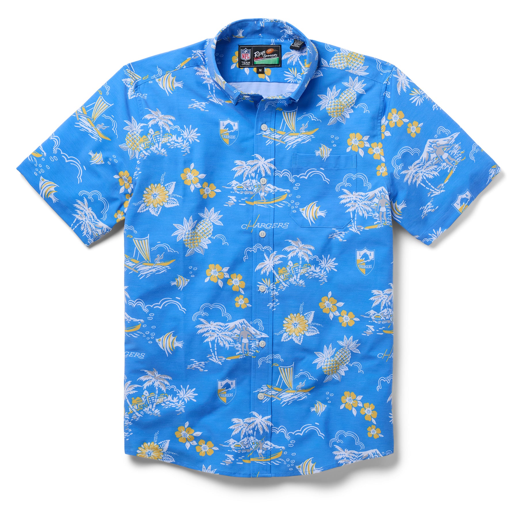 Reyn Spooner NFL® LOS ANGELES CHARGERS THROWBACK PERFORMANCE BUTTON FRONT in POWDER BLUE