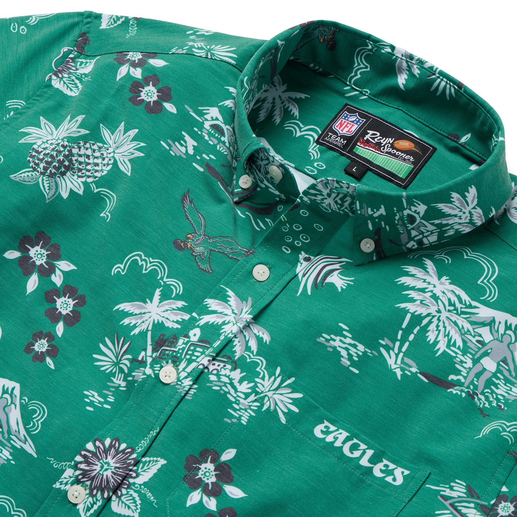 Reyn Spooner NFL® PHILADELPHIA EAGLES THROWBACK PERFORMANCE BUTTON FRONT in GREEN