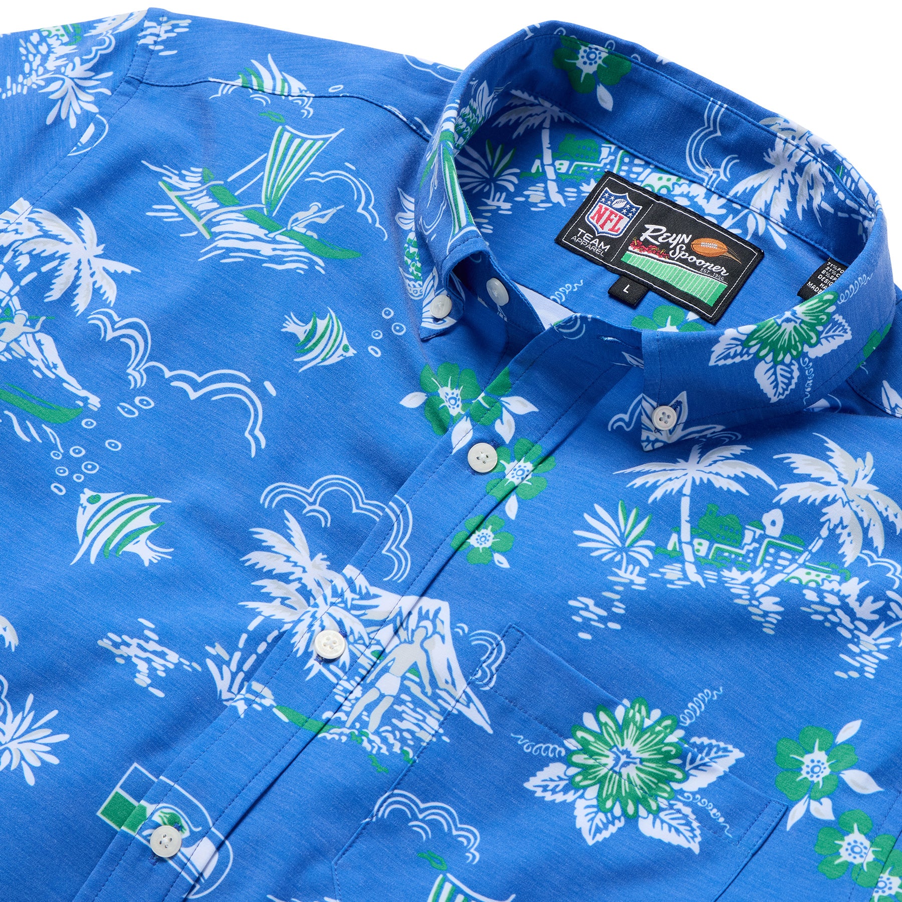 Reyn Spooner NFL® SEATTLE SEAHAWKS THROWBACK PERFORMANCE BUTTON FRONT in BLUE