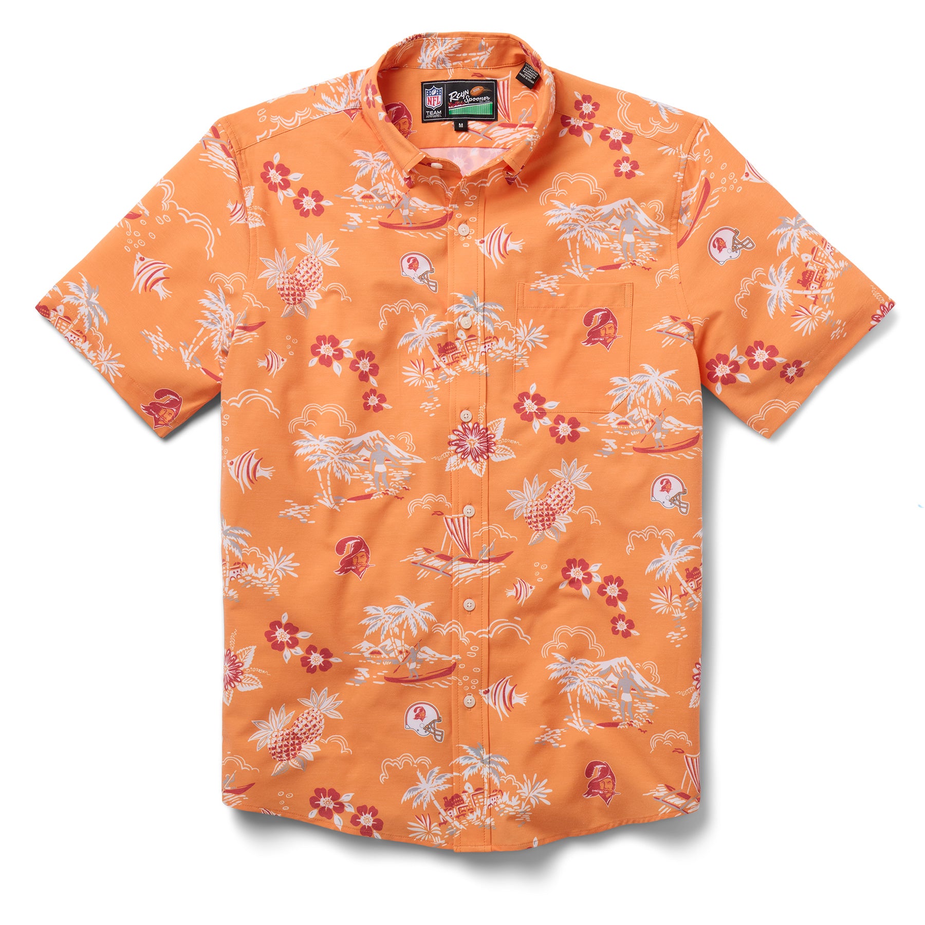 Reyn Spooner NFL® TAMPA BAY BUCCANEERS THROWBACK PERFORMANCE BUTTON FRONT in ORANGE