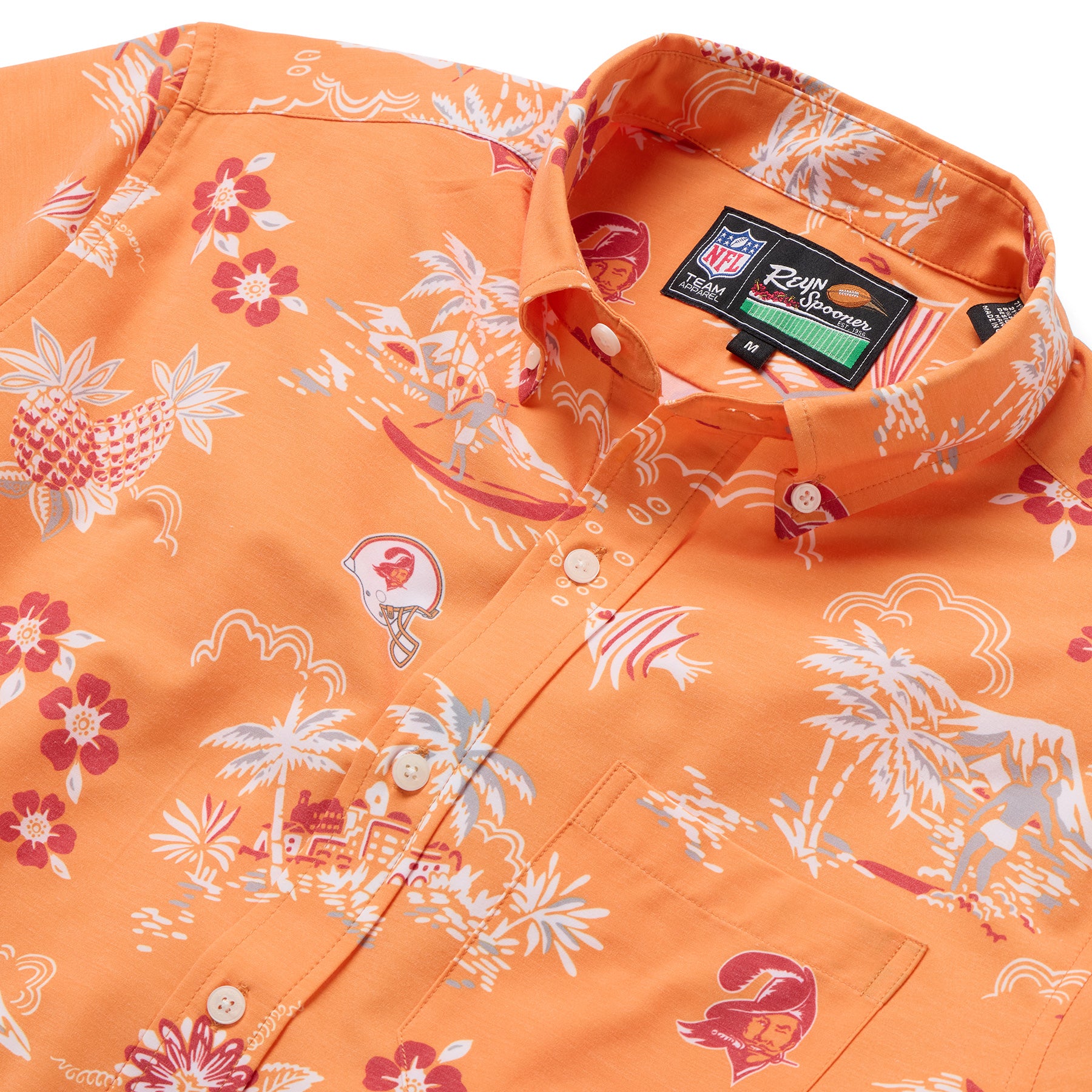 Reyn Spooner NFL® TAMPA BAY BUCCANEERS THROWBACK PERFORMANCE BUTTON FRONT in ORANGE