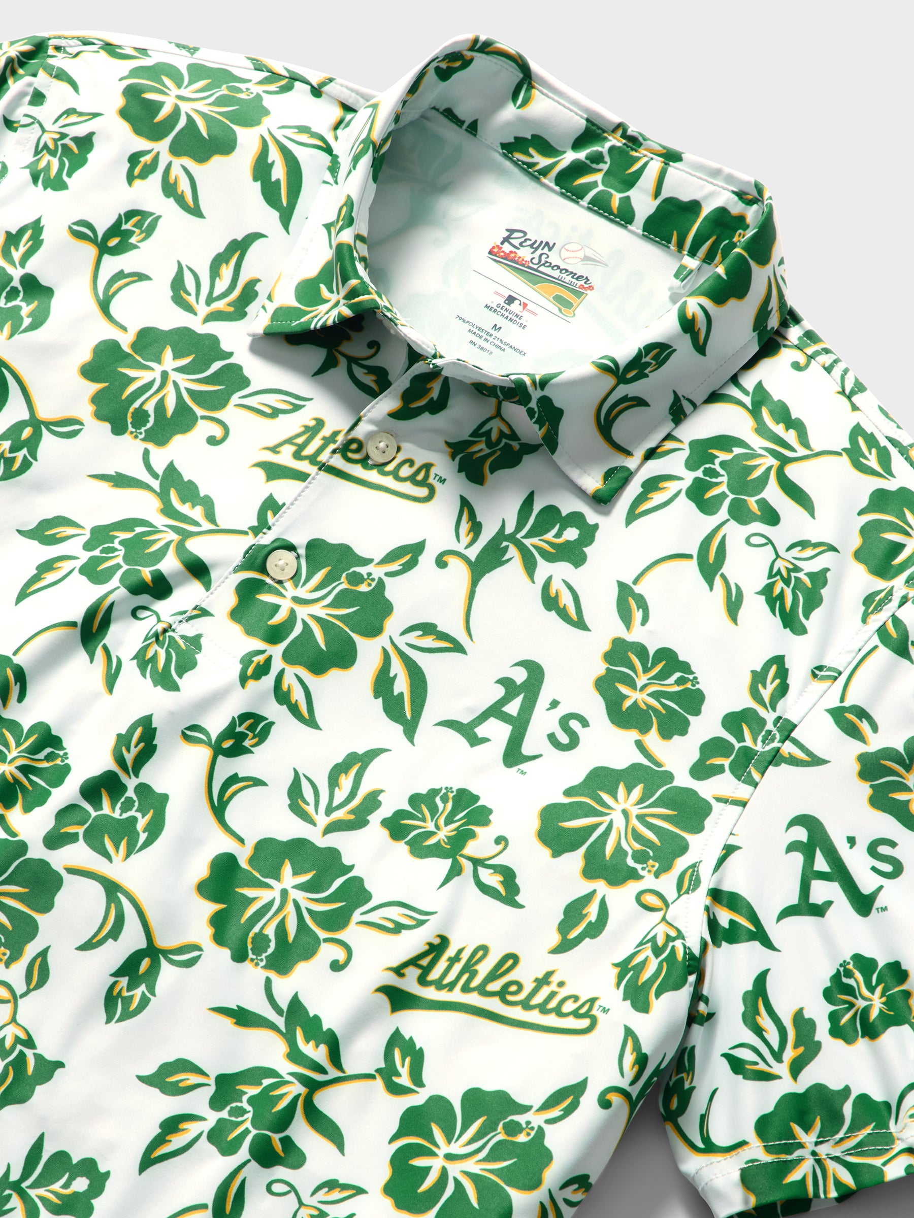 Reyn Spooner MLB® ATHLETICS GAME DAY PERFORMANCE POLO in WHITE