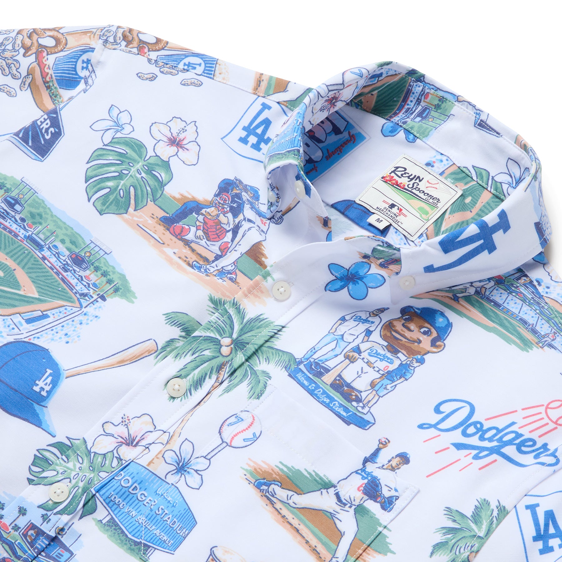 Reyn Spooner MLB® LOS ANGELES DODGERS SCENIC PERFORMANCE ALOHA SHIRT in WHITE