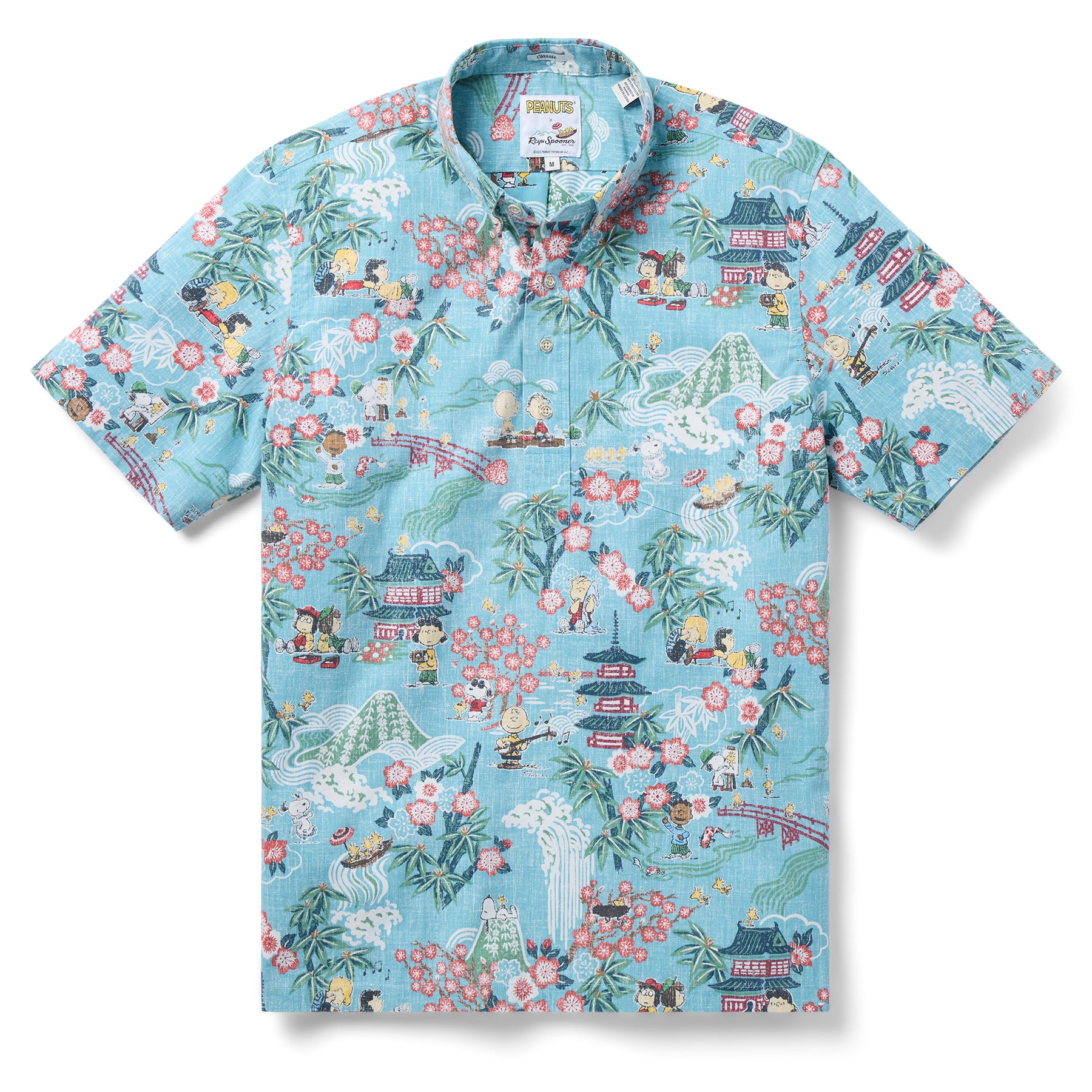 Reyn Spooner PEANUTS IN JAPAN PULLOVER in AQUA