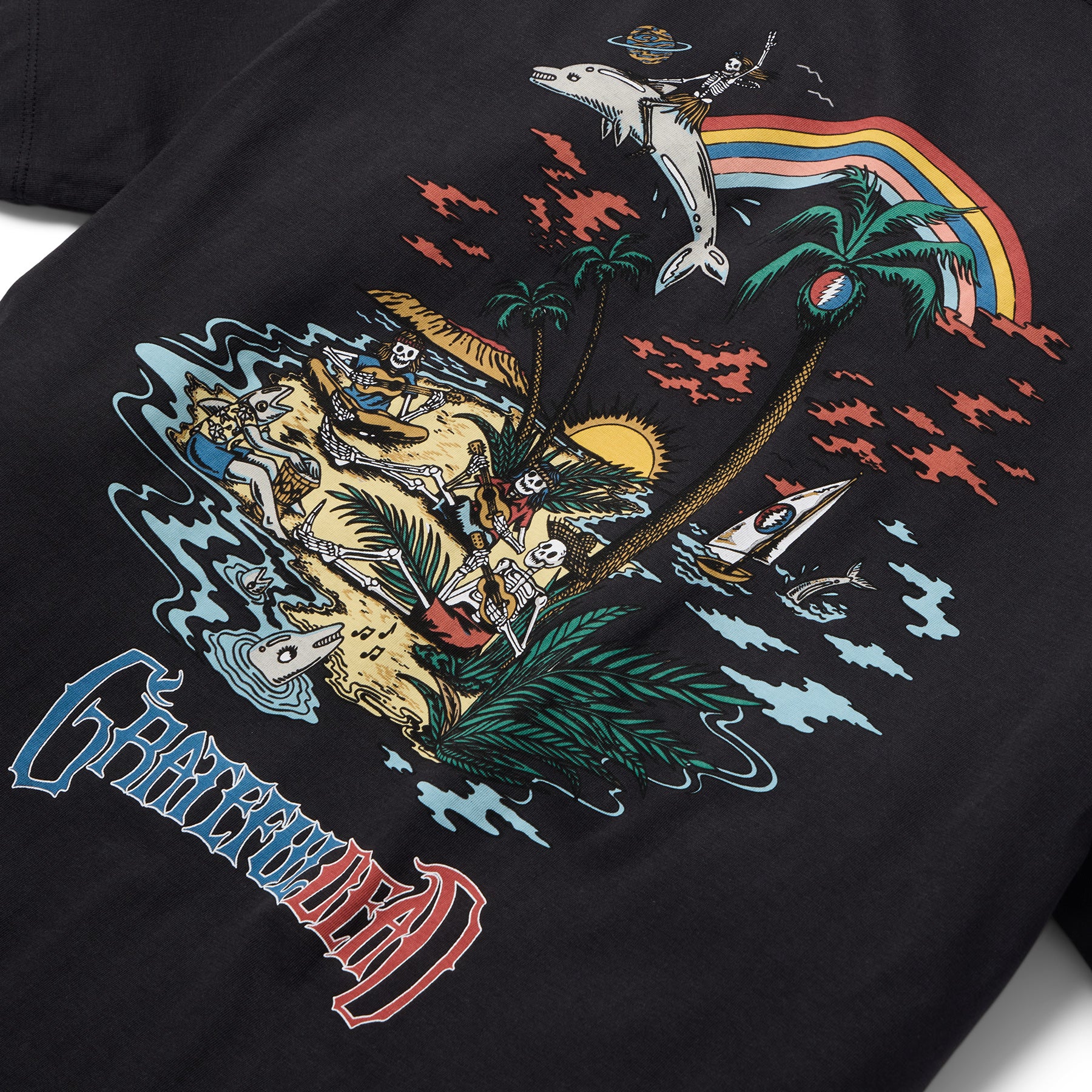 Reyn Spooner GRATEFUL DEAD "FAR OUT" GRAPHIC TEE in BLACK