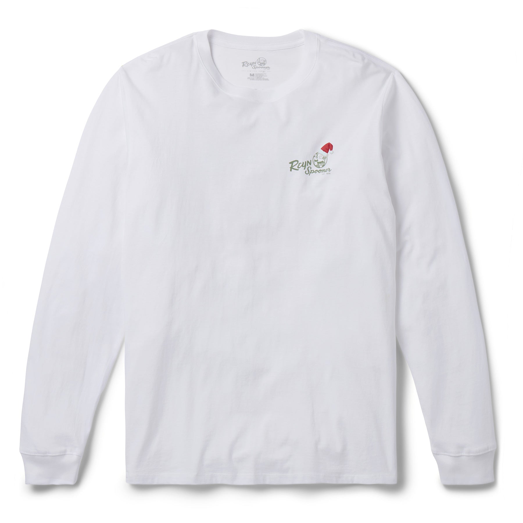 Reyn Spooner SANTA HULA LONG SLEEVE GRAPHIC TEE in WHITE