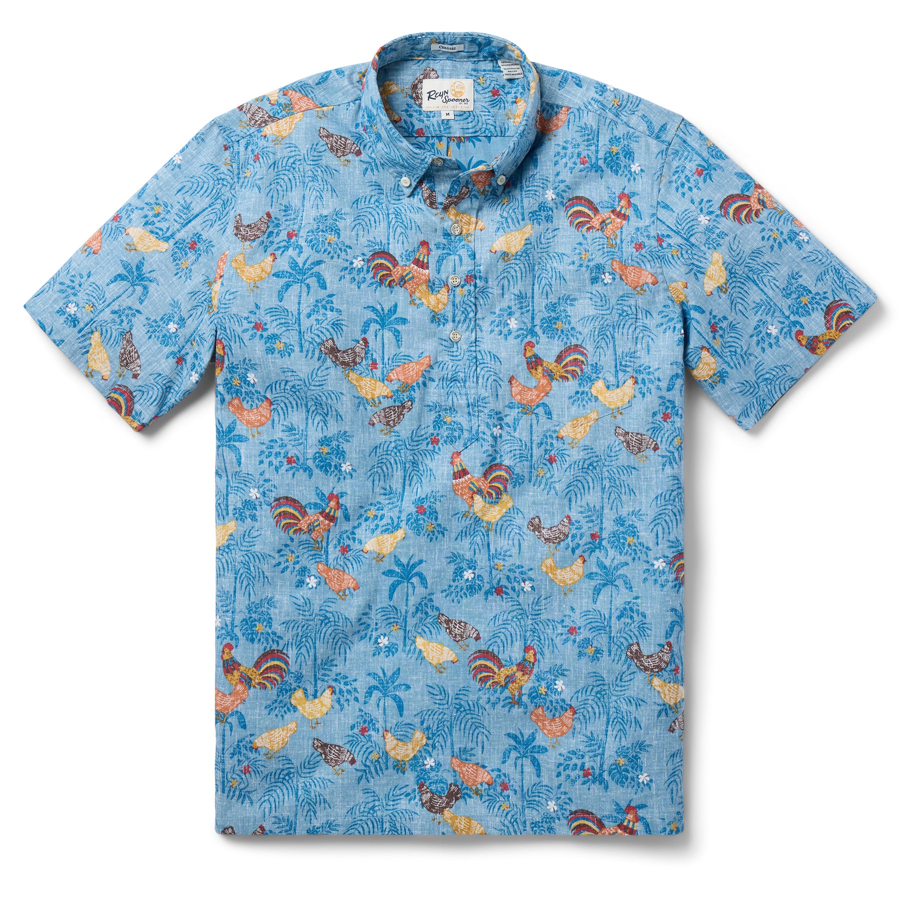 Reyn Spooner KAUAI ALARM CLUCK PULLOVER in DUSTY BLUE