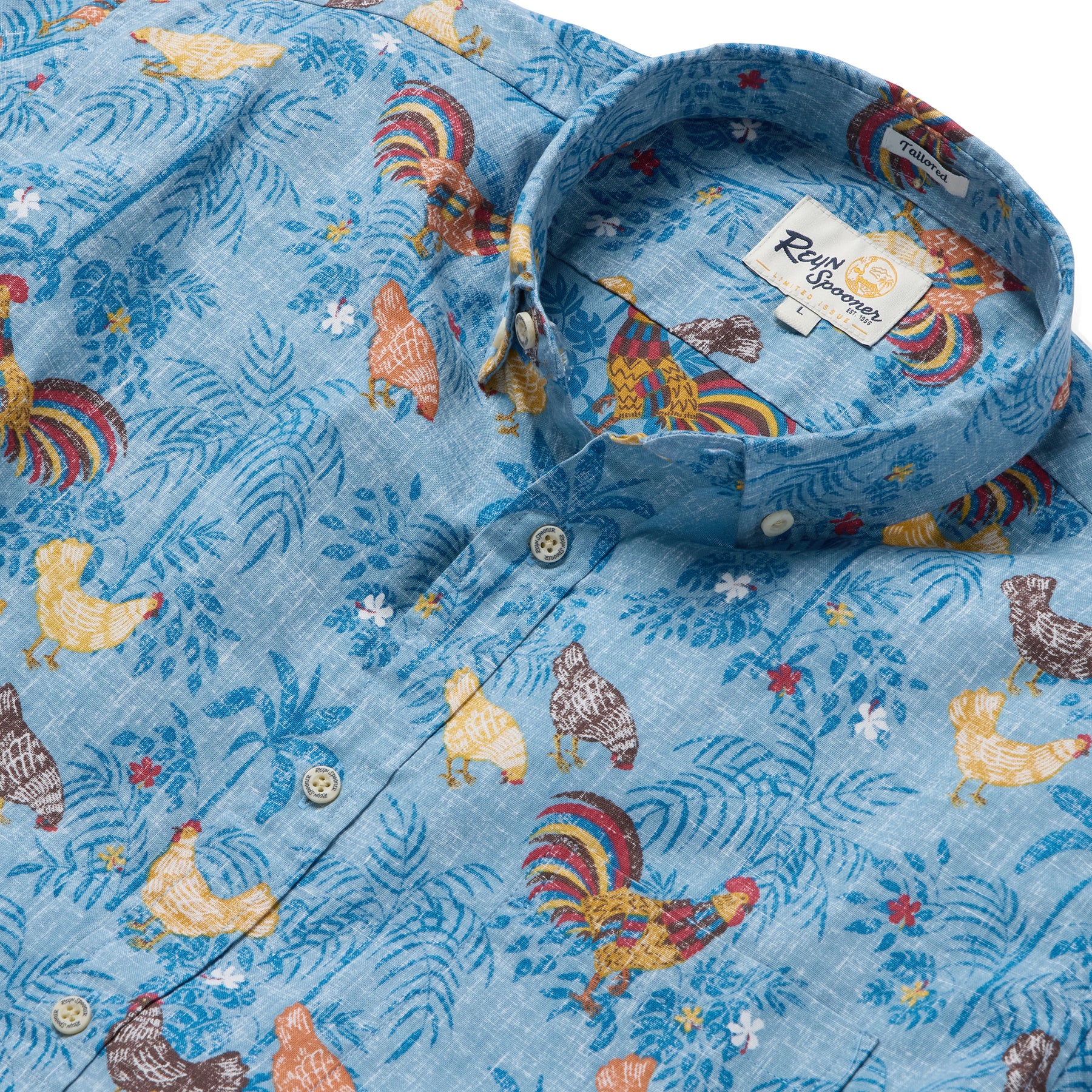 Reyn Spooner KAUAI ALARM CLUCK TAILORED in DUSTY BLUE