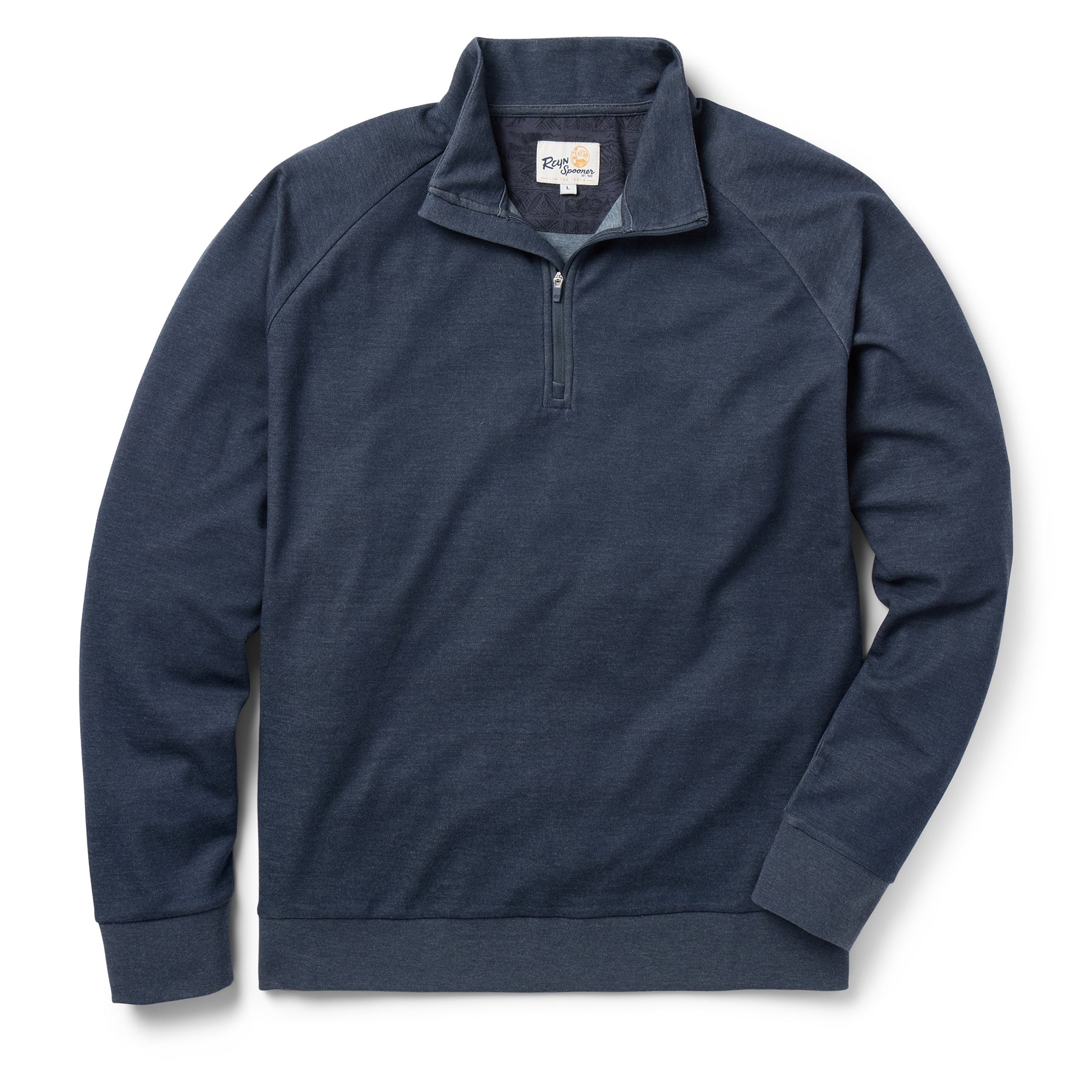 Reyn Spooner HEATHERED JERSEY QUARTER ZIP PULLOVER in HEATHERED CHARCOAL