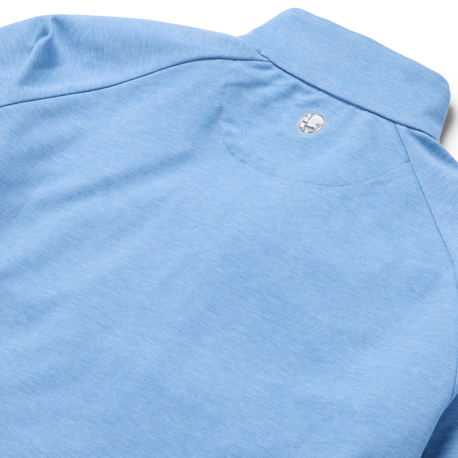 Reyn Spooner HEATHERED JERSEY QUARTER ZIP PULLOVER in MID BLUE